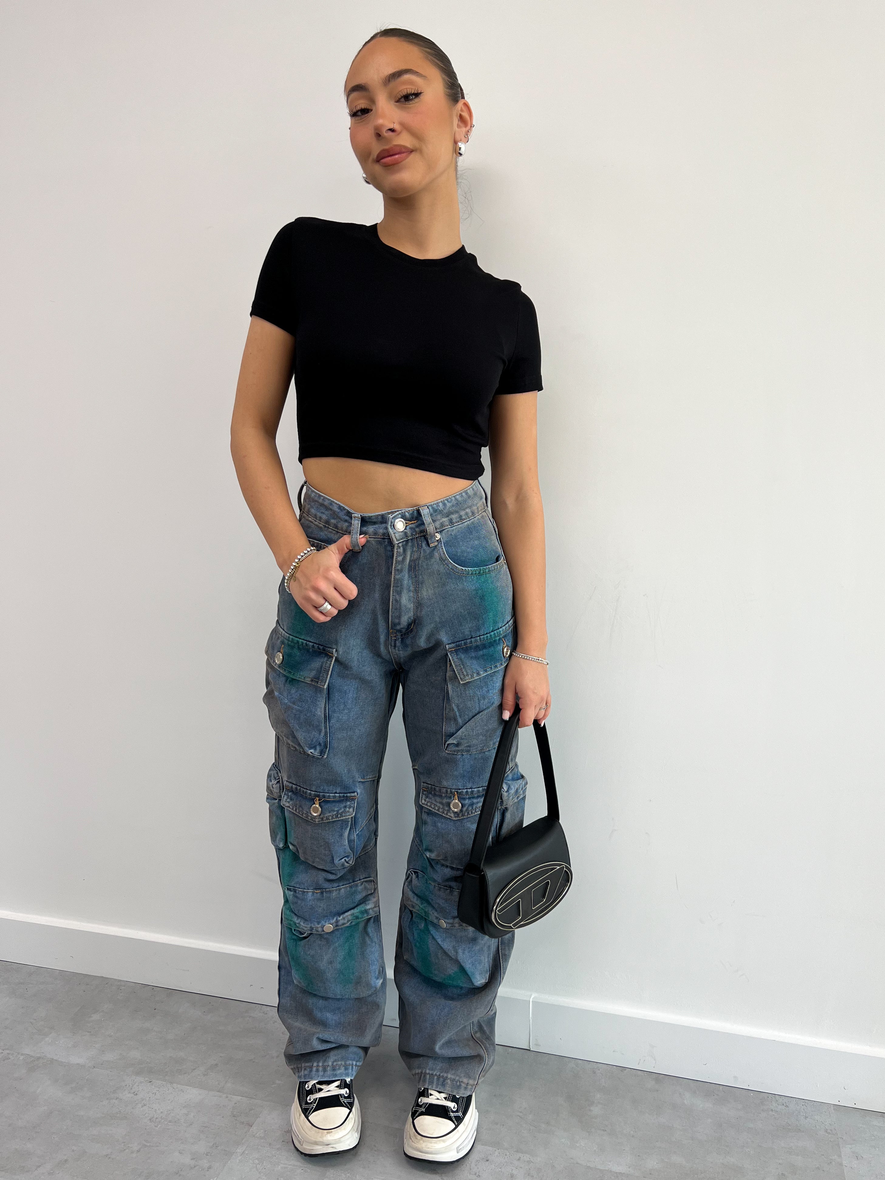 ATTICO INSPIRED MULTI POCKET CARGO GREEN