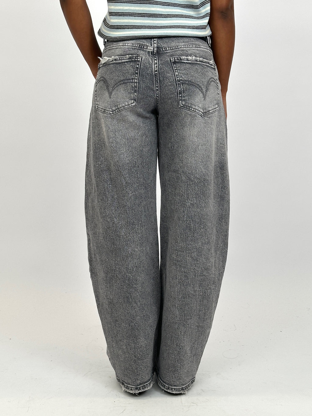 BARREL STRETCH JEANS GREY