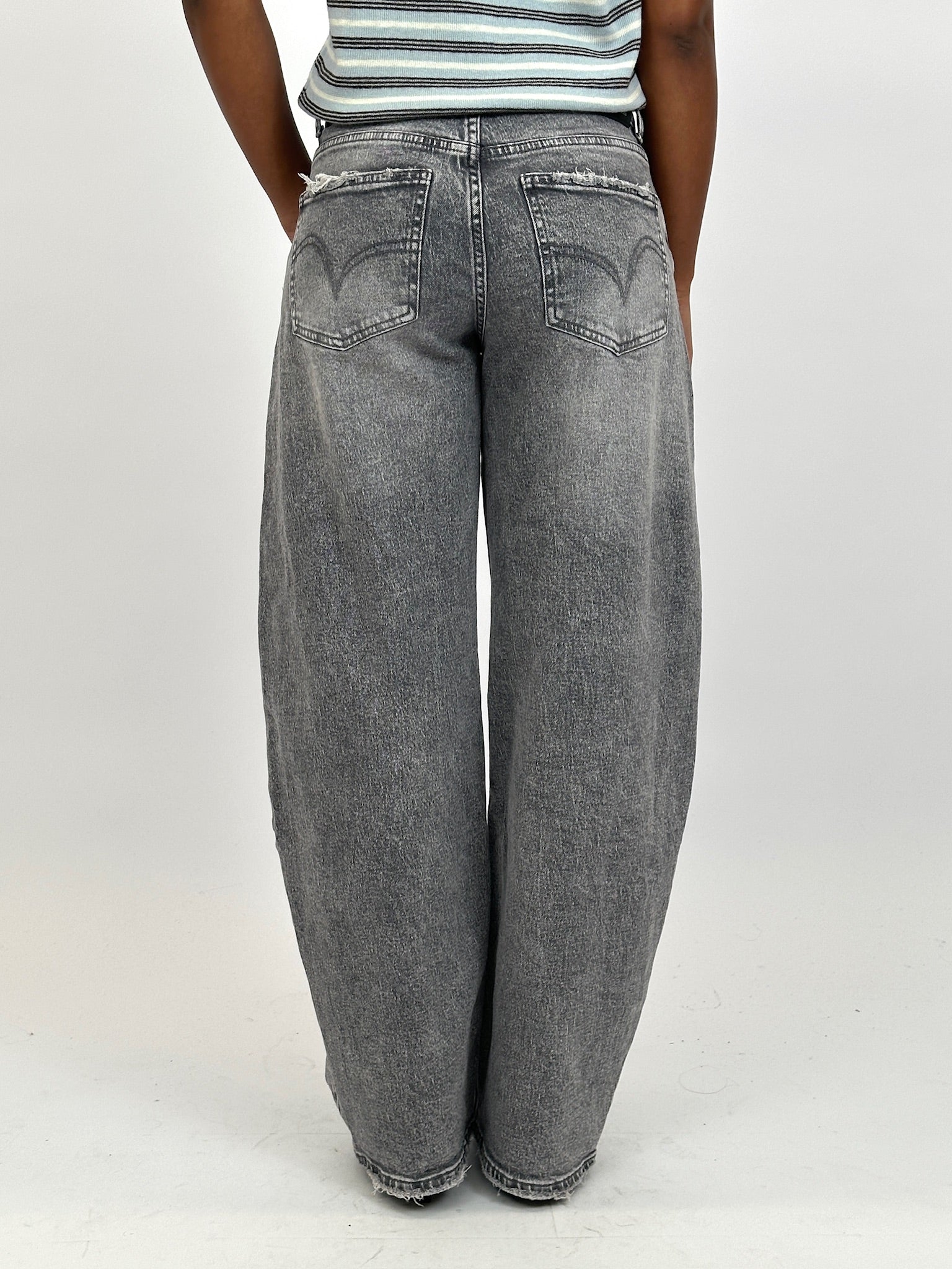 BARREL STRETCH JEANS GREY