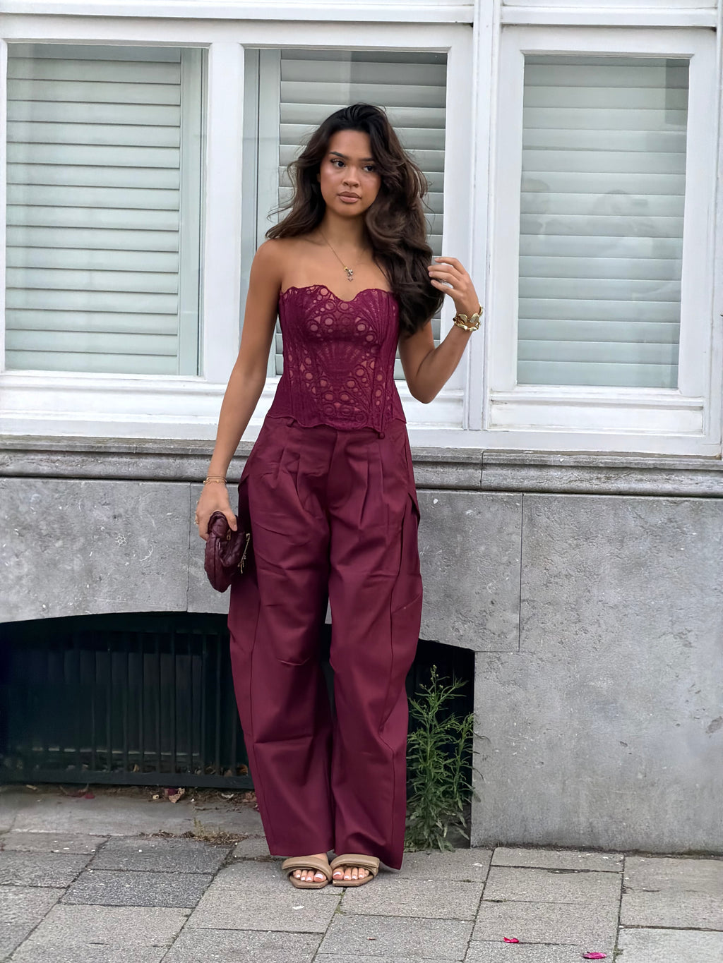 BALLOON CARGO PANTALON BORDEAUX
