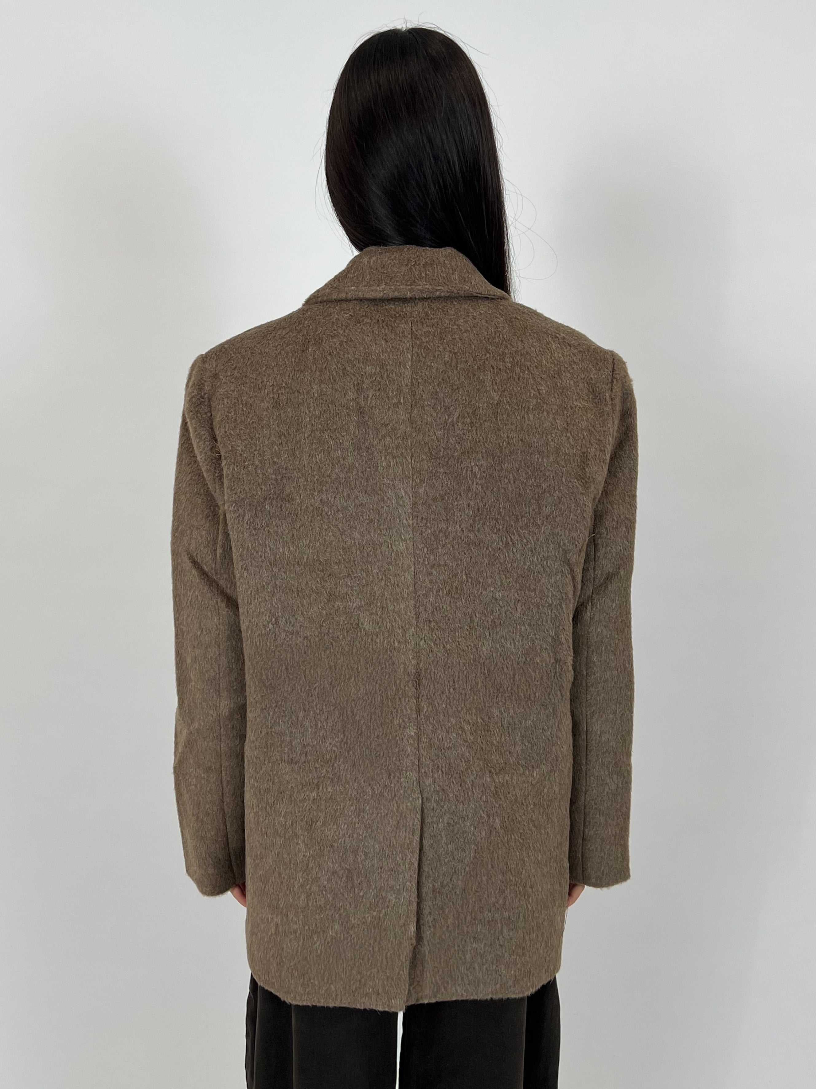 BIG FLUFFY BLAZER TAUPE/BROWN