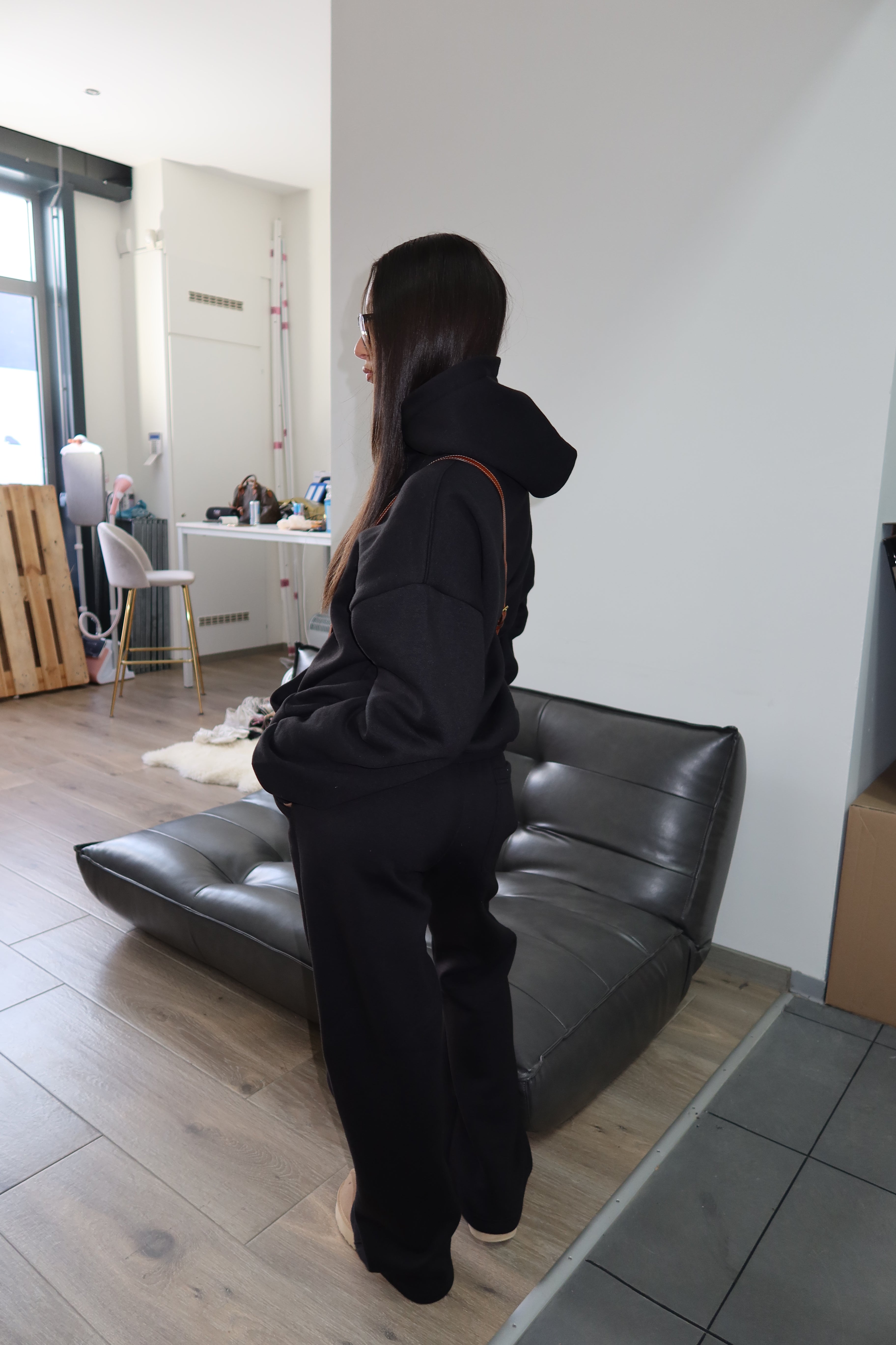 PREMIUM QUALITY PRIORITY BLANCS TRACKSUIT HOODIE BLACK