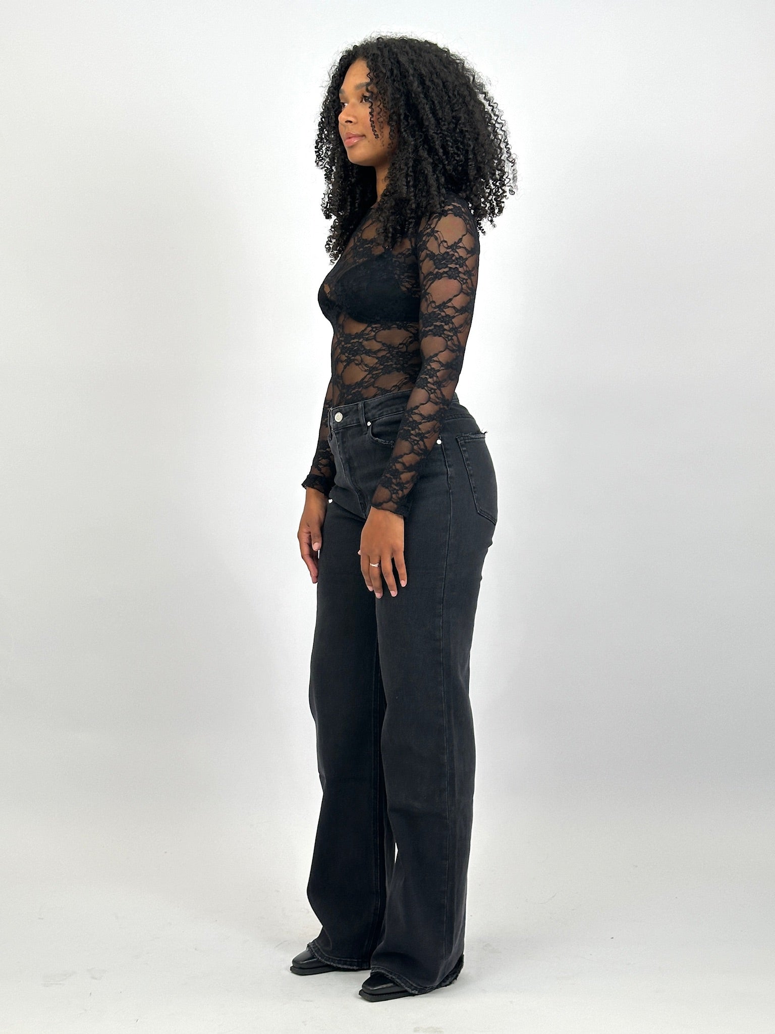 BLACK TALL STRETCH STRAIGHT