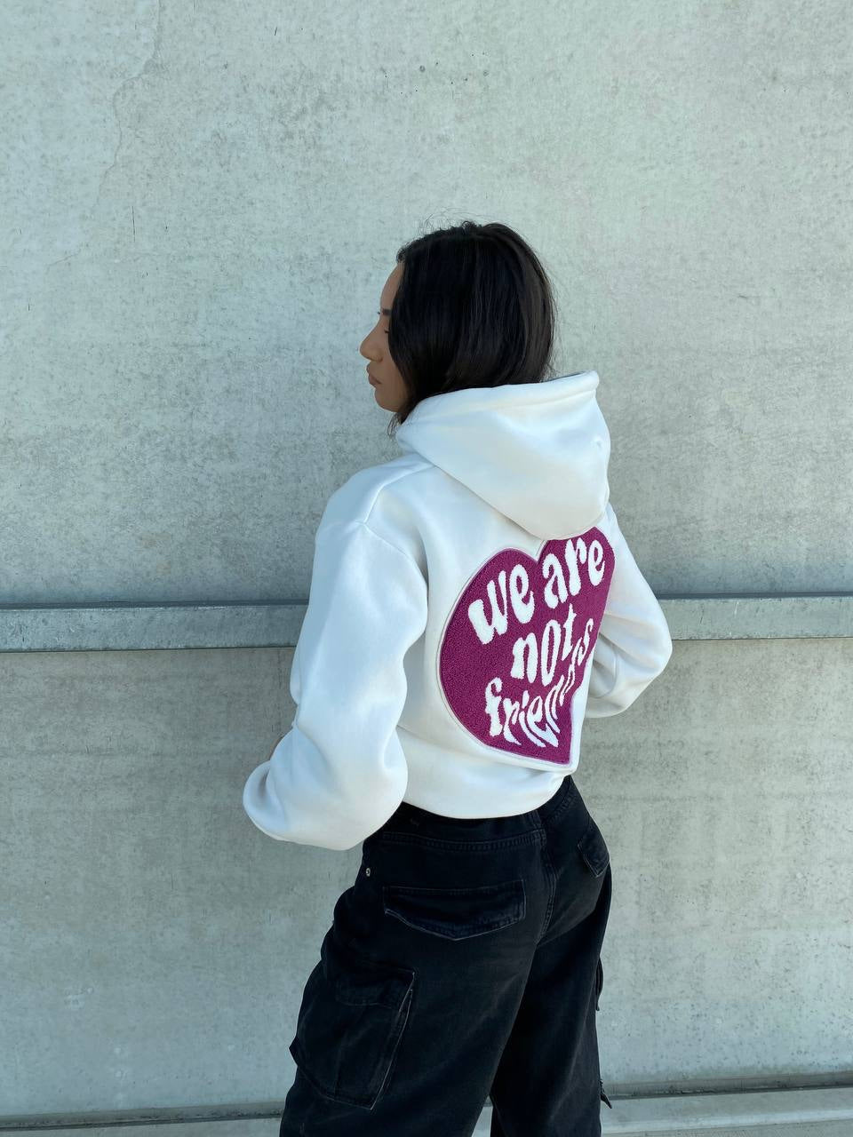 NOT FRIENDS HOODIE WHITE/PURPLE