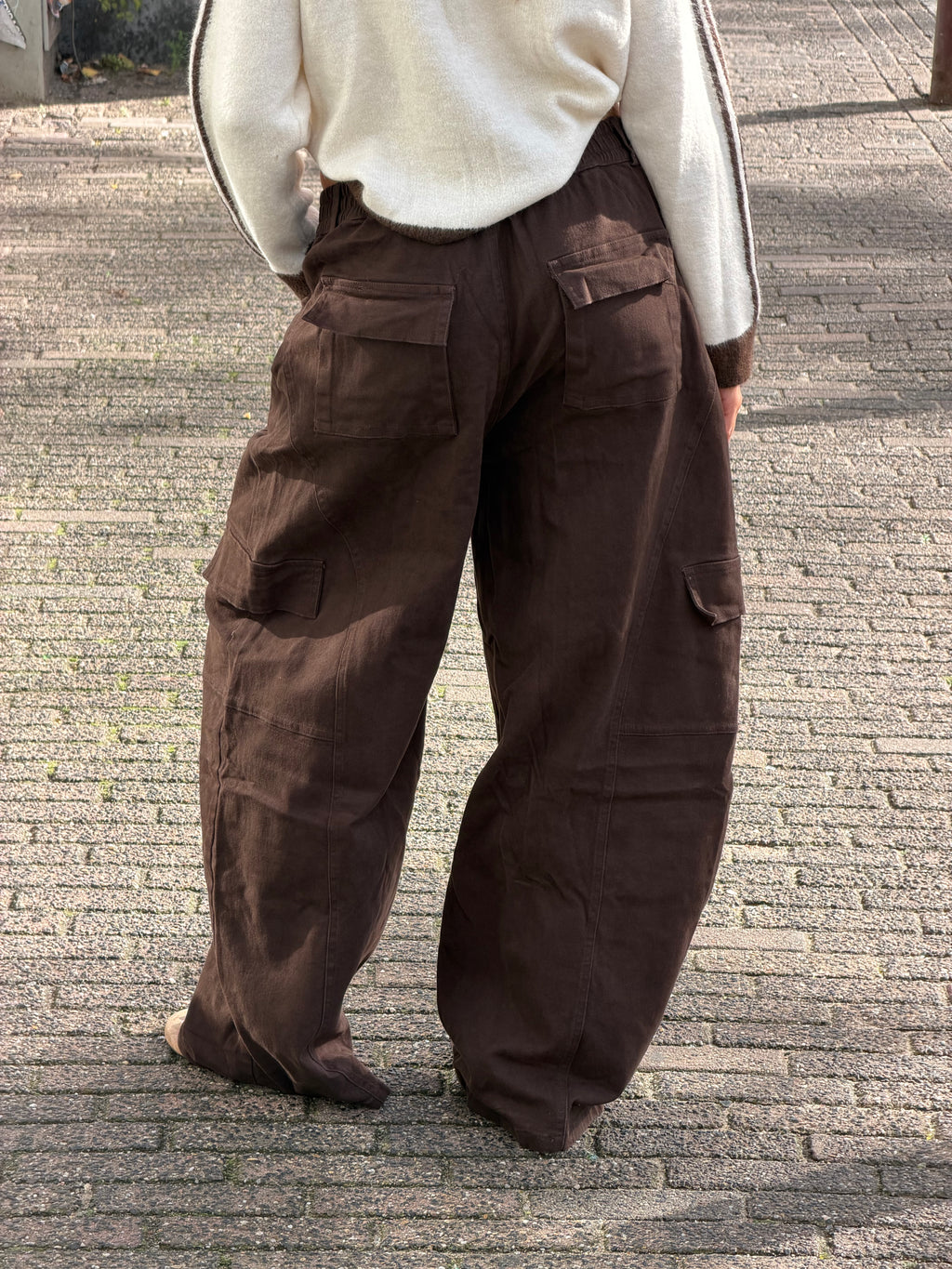 INDIRA WIDE LEG CARGO CHOCO