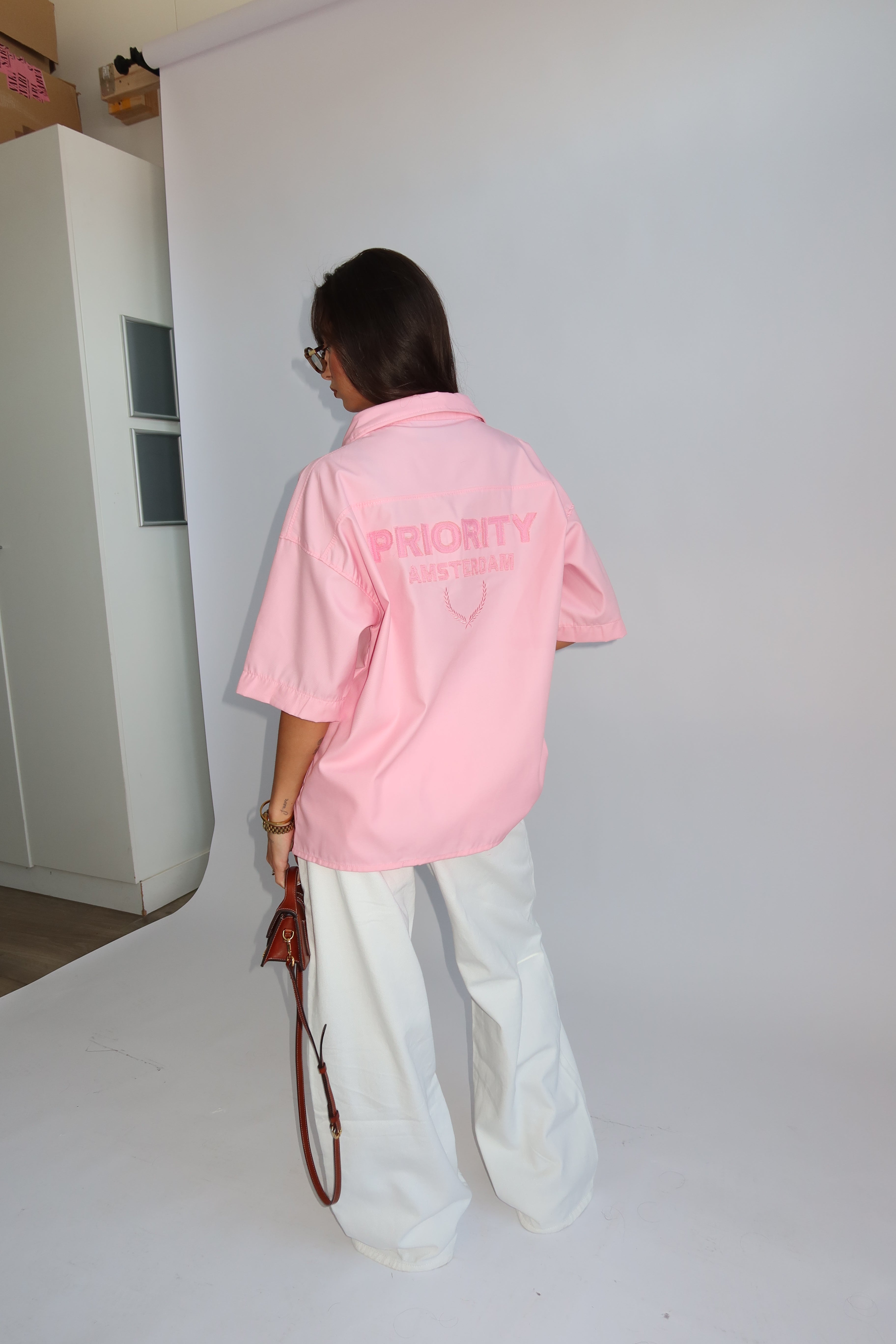 PRIORITY AMSTERDAM BOYFRIEND BLOUSE PINK