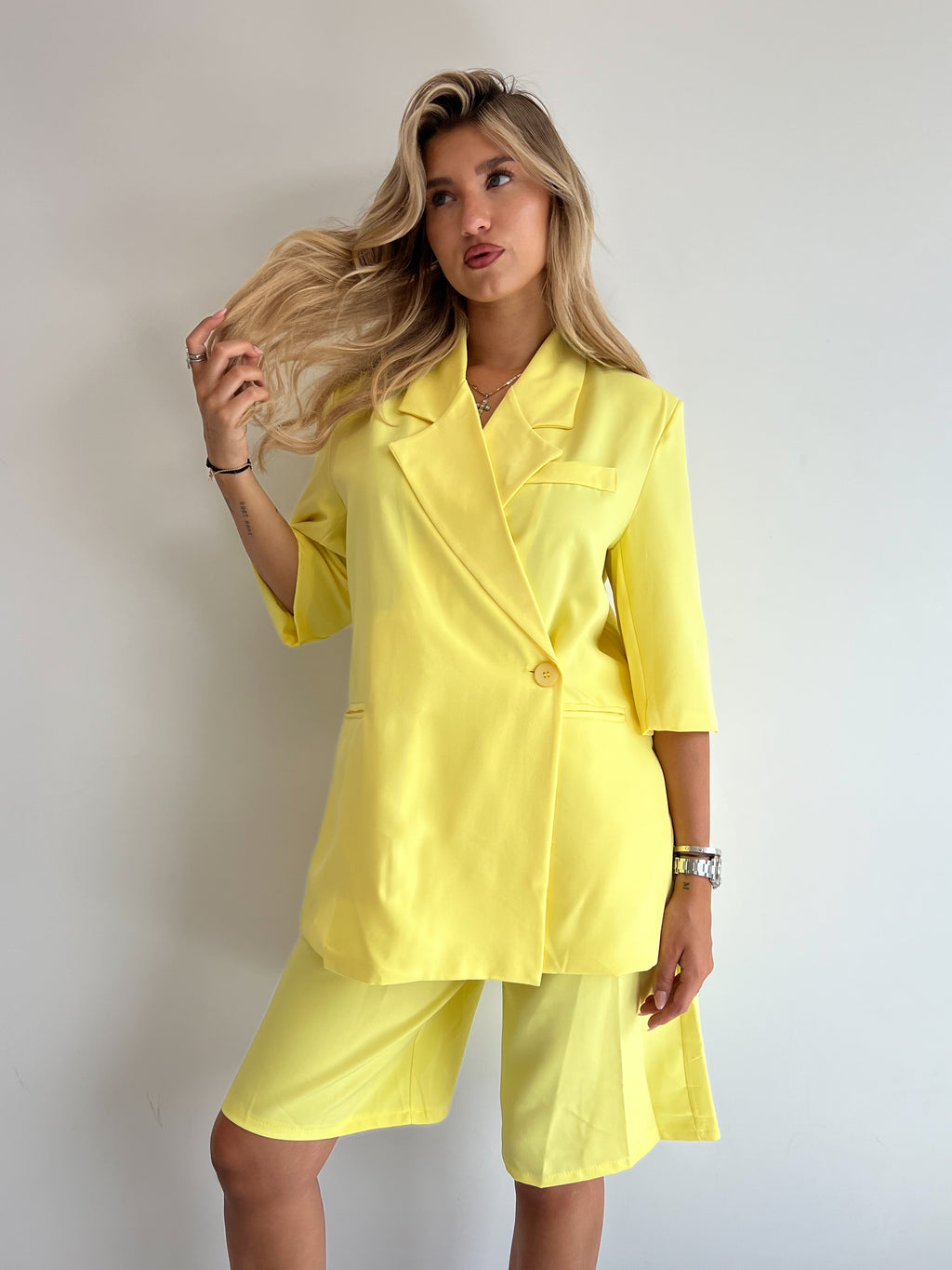 BIANCA BLAZER+JORT SET YELLOW