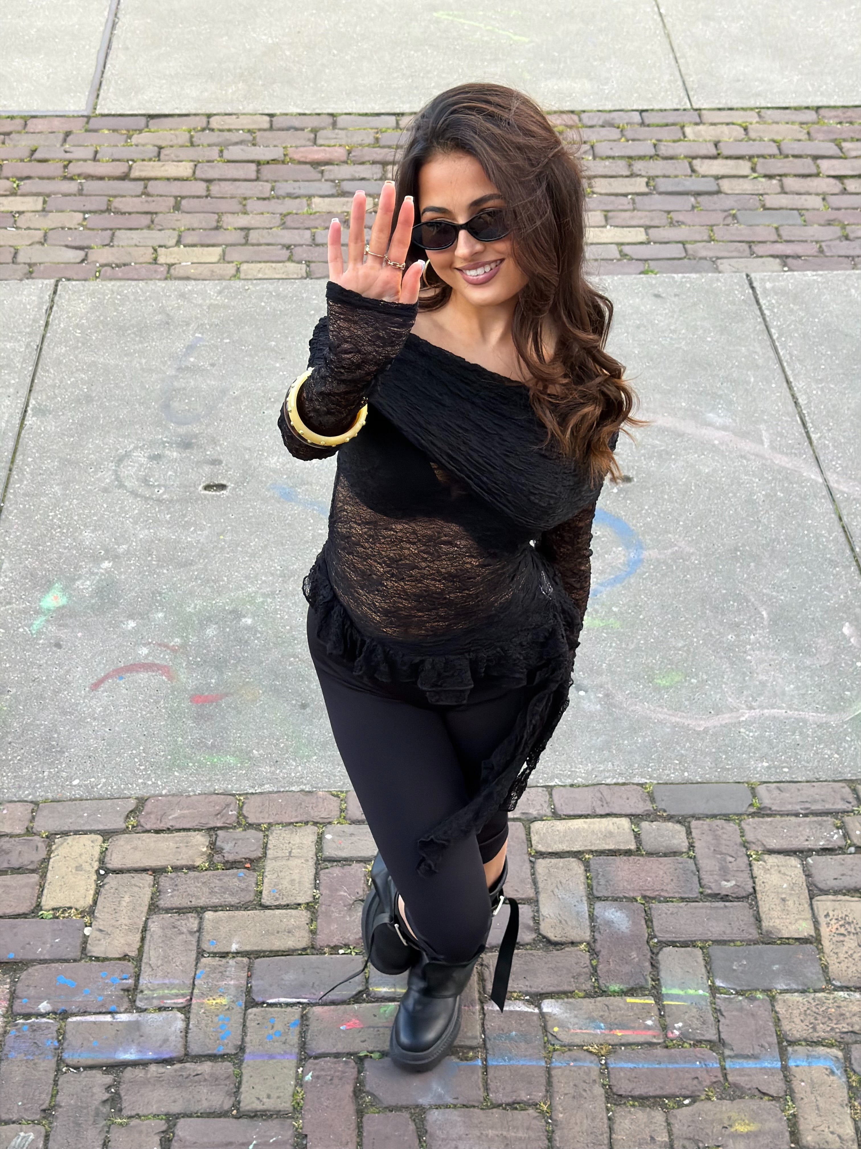 SOPHIA LACE TOP BLACK