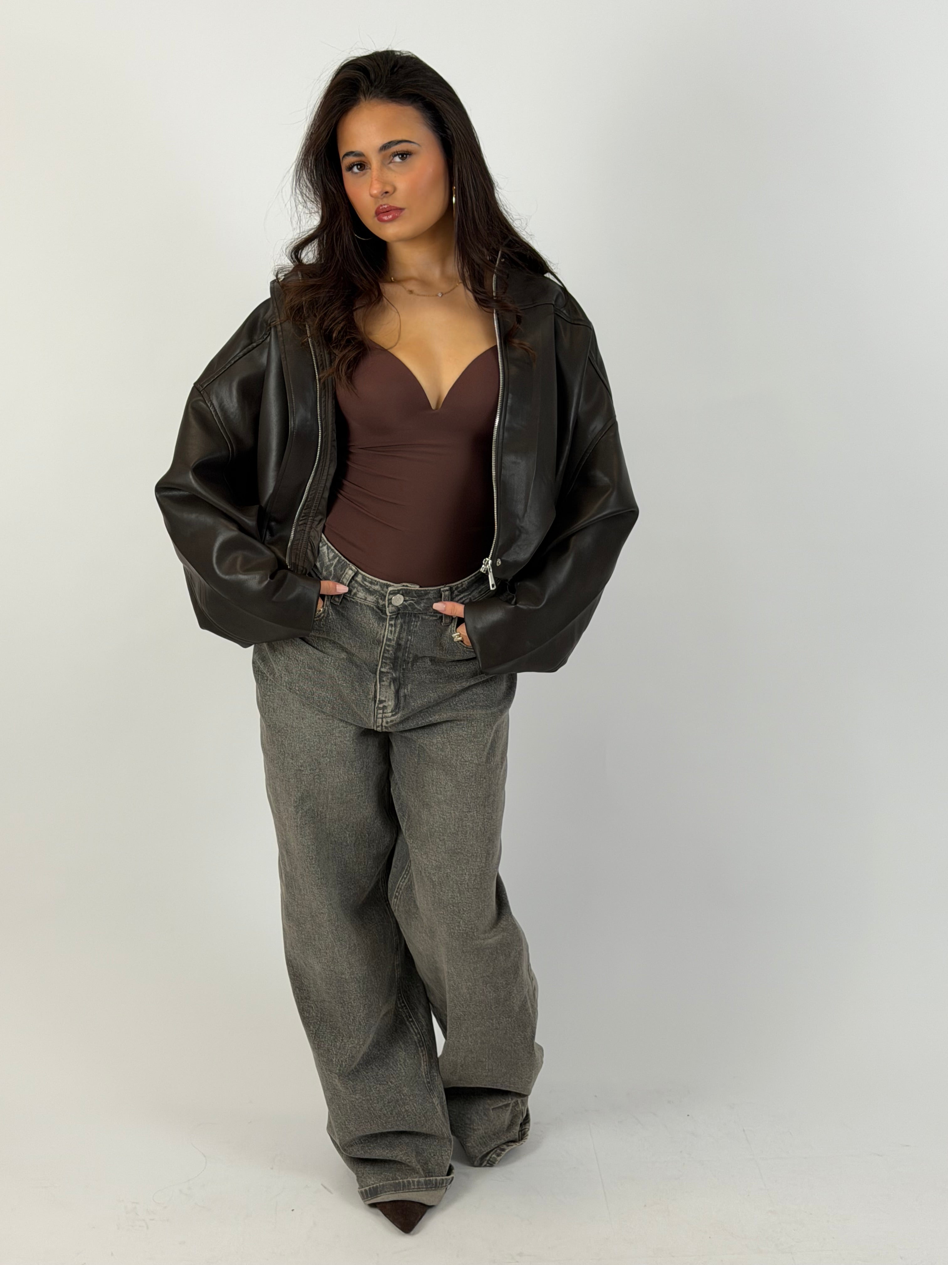 BAGGY EXTRA TALL STRETCH WIDE LEG VINTAGE GREY