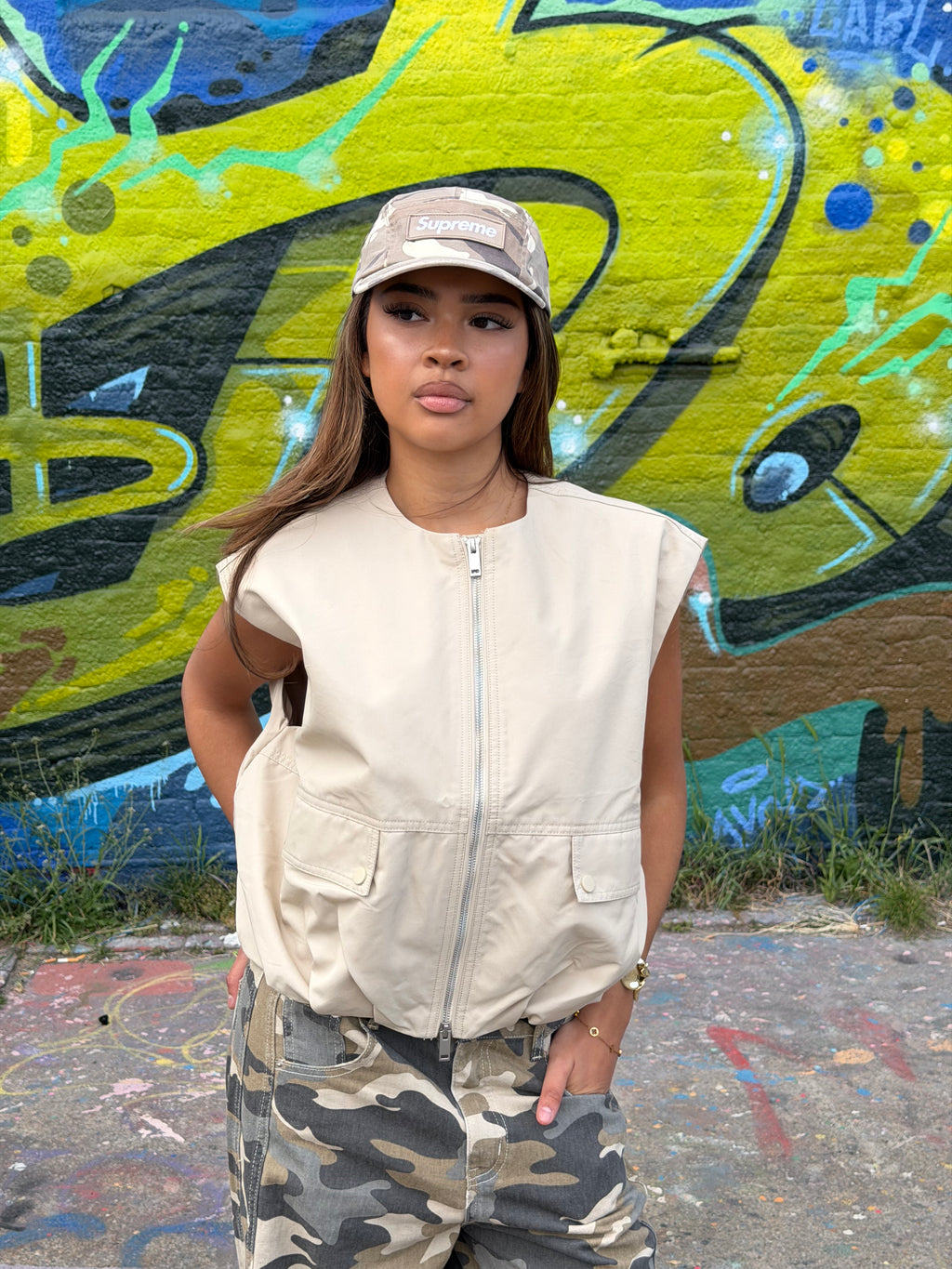 PUFFY GILET BEIGE