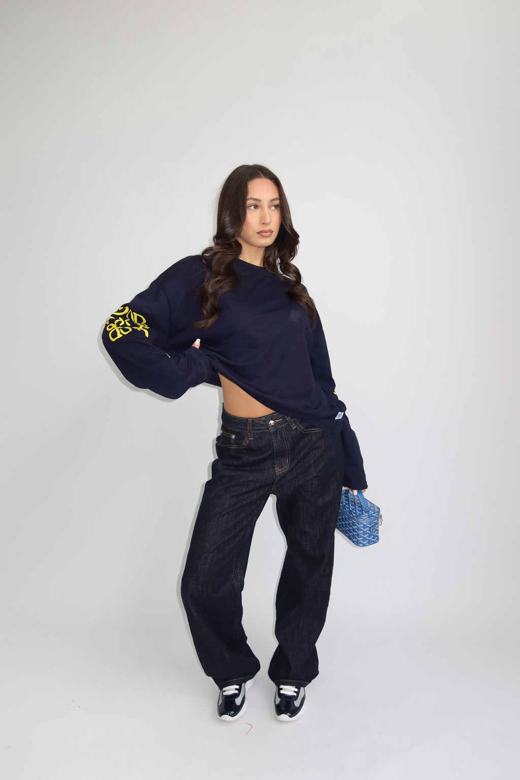 MONOGRAM LONGSLEEVE NAVY/YELLOW