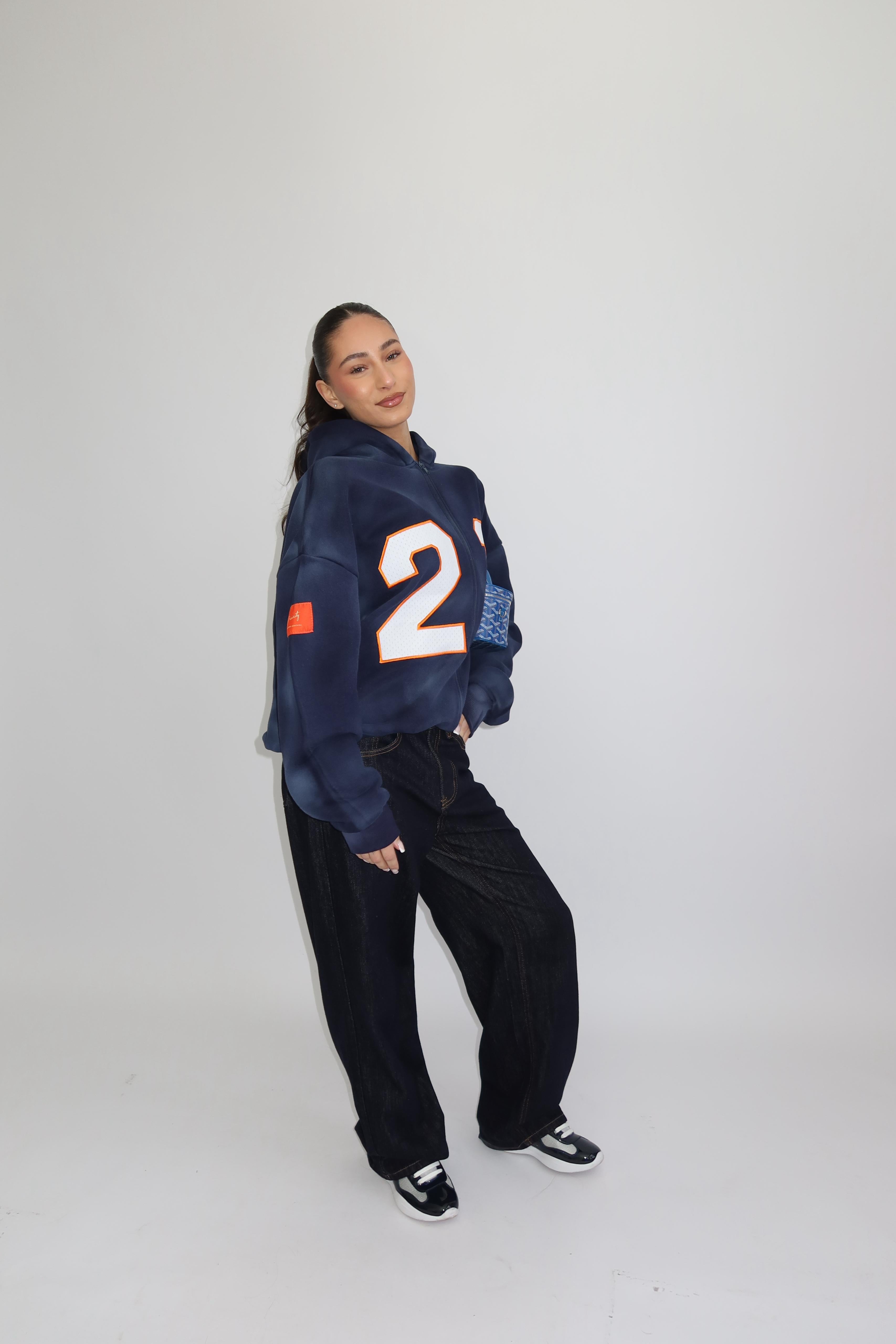 BASEBALL ZIP VEST NAVY/ORANGE