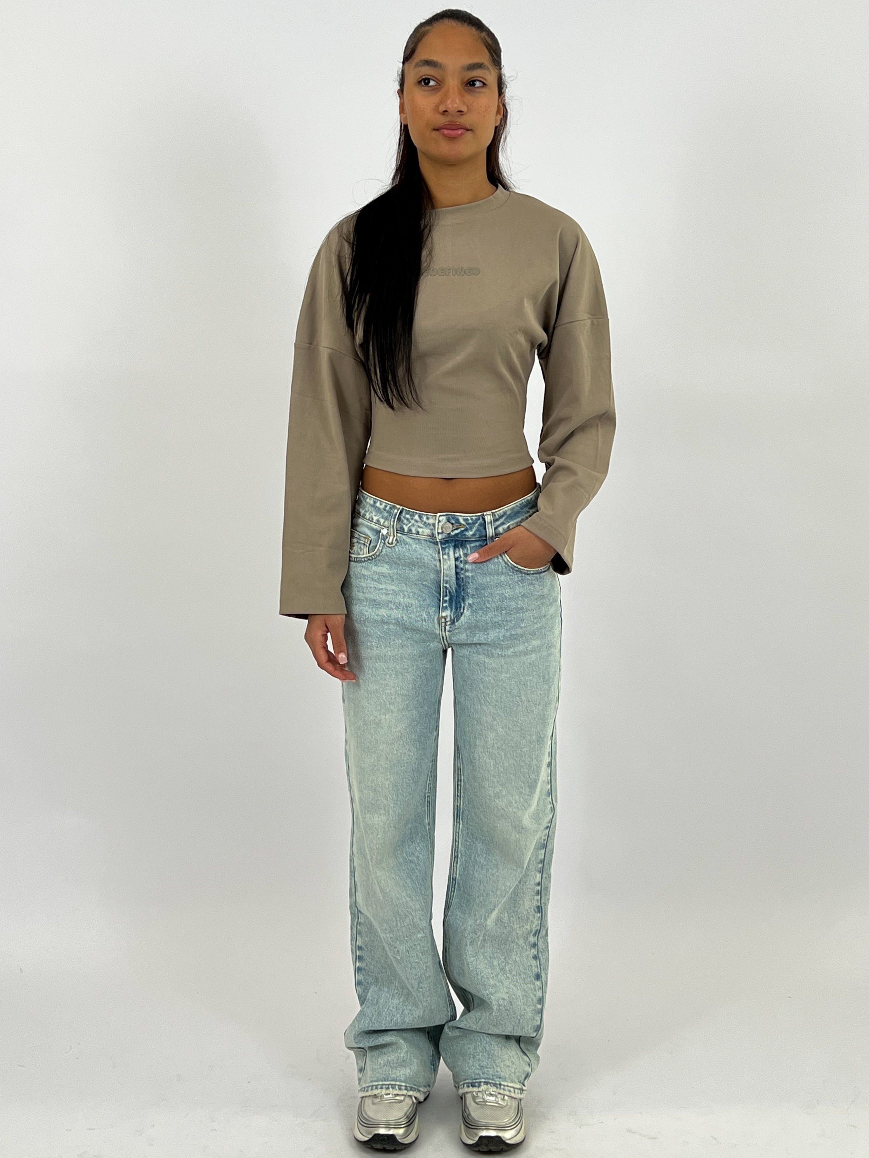 MID WAIST STRETCH WIDE LEG LIGHT BLUE