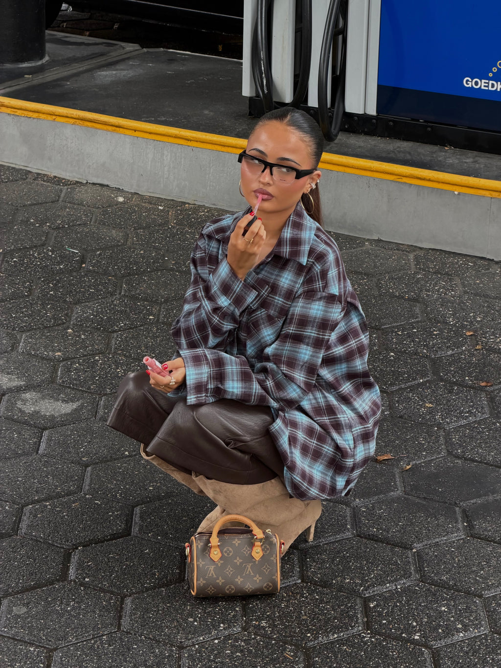 FLANNEL BLUE/CHOCO