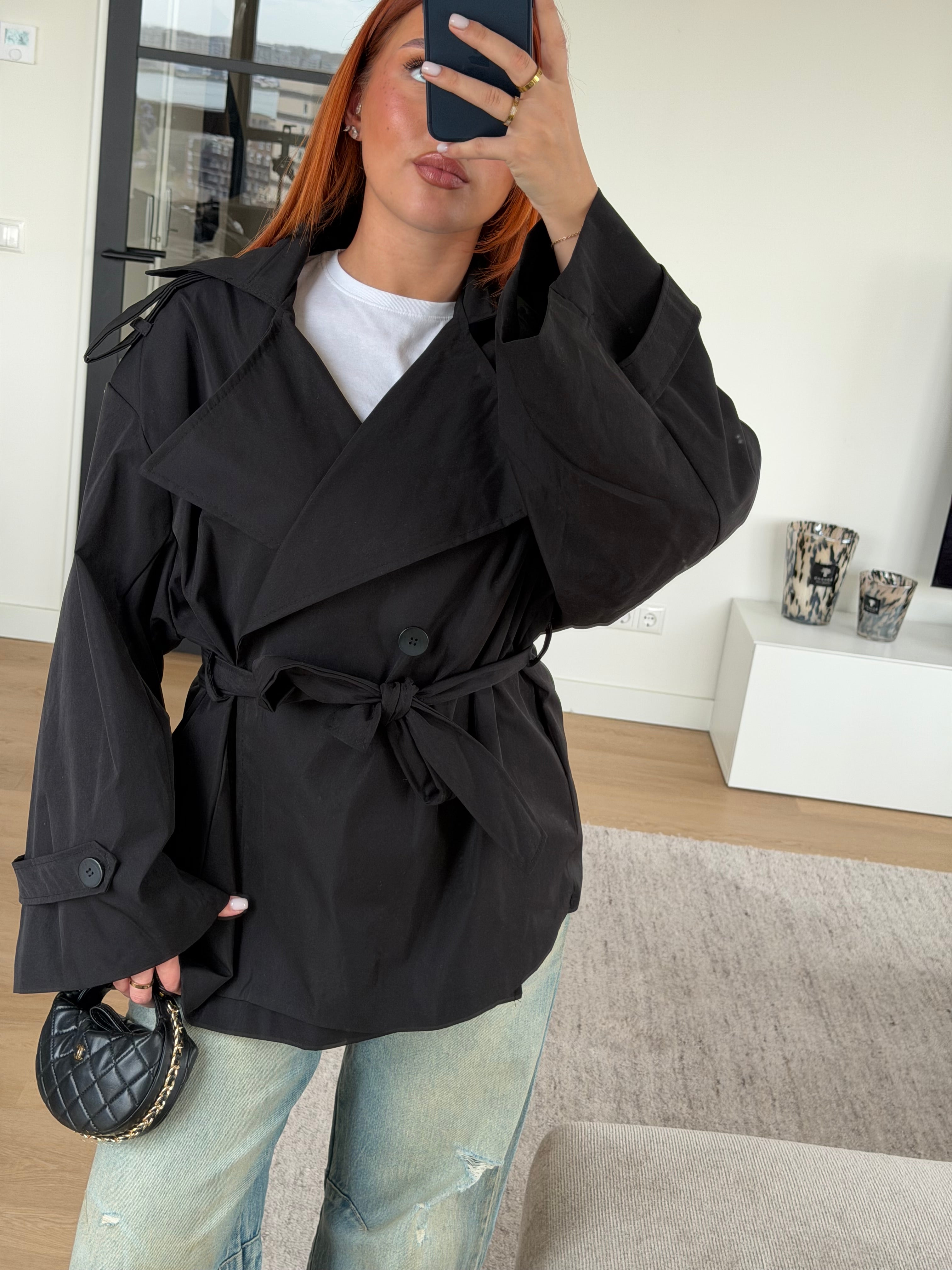 MANDY TRENCH BLACK PRE ORDER