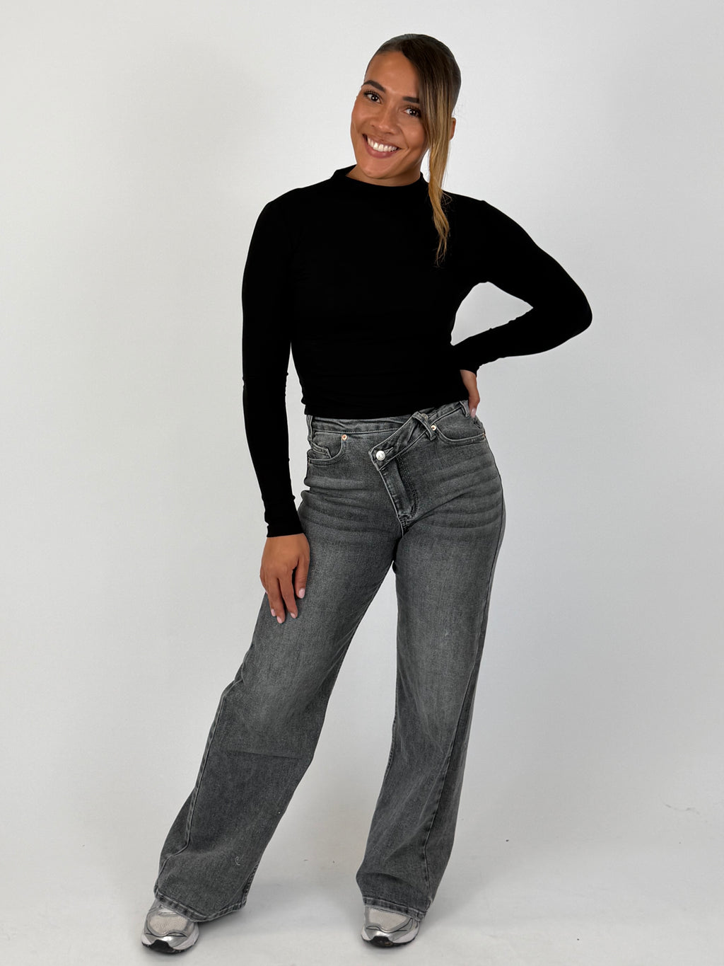 ASLI ASYMMETRIC WIDE LEG GREY H850-3