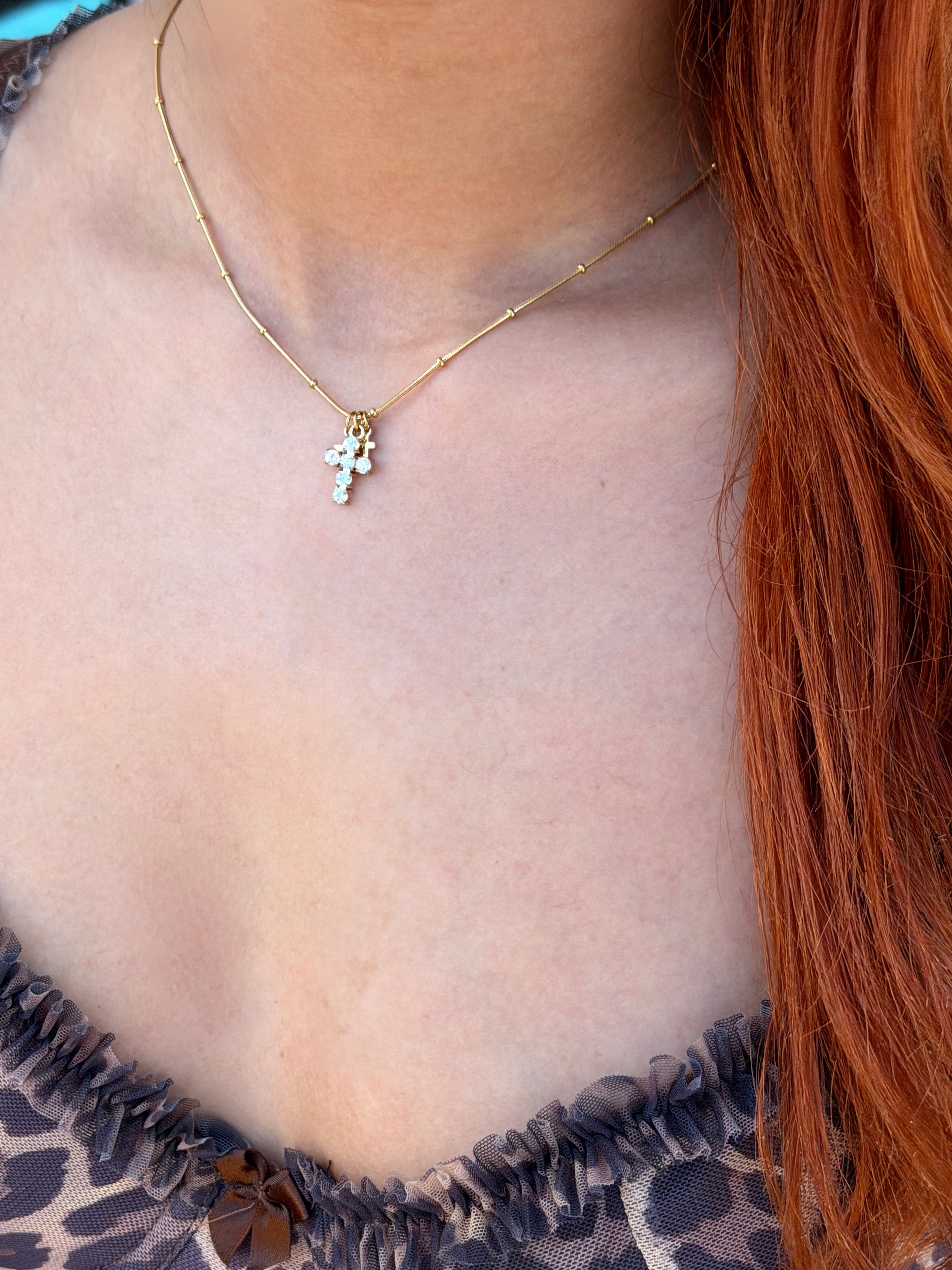 CROSS LAYER NECKLACE GOLD