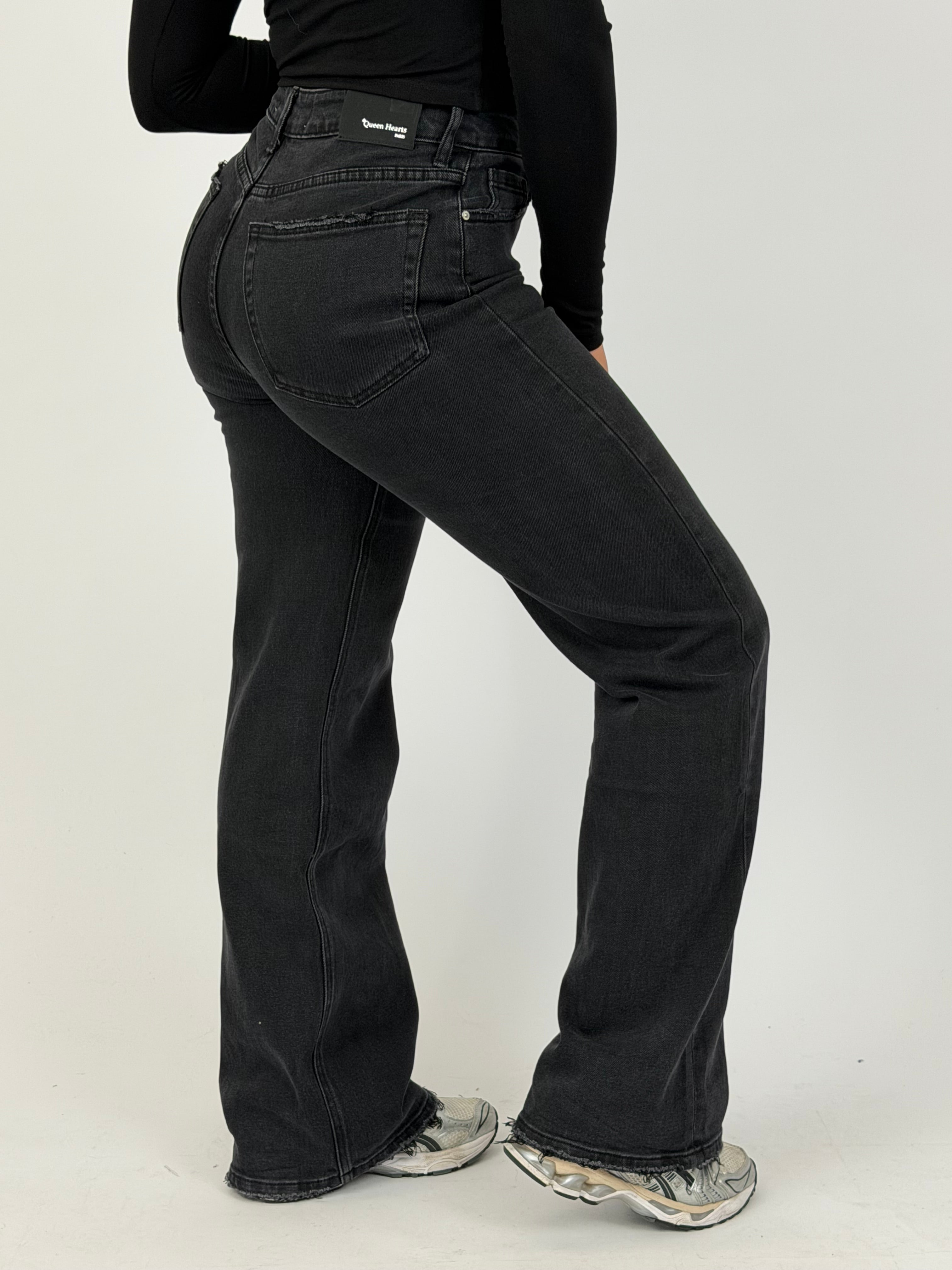 BLACK TALL STRETCH STRAIGHT