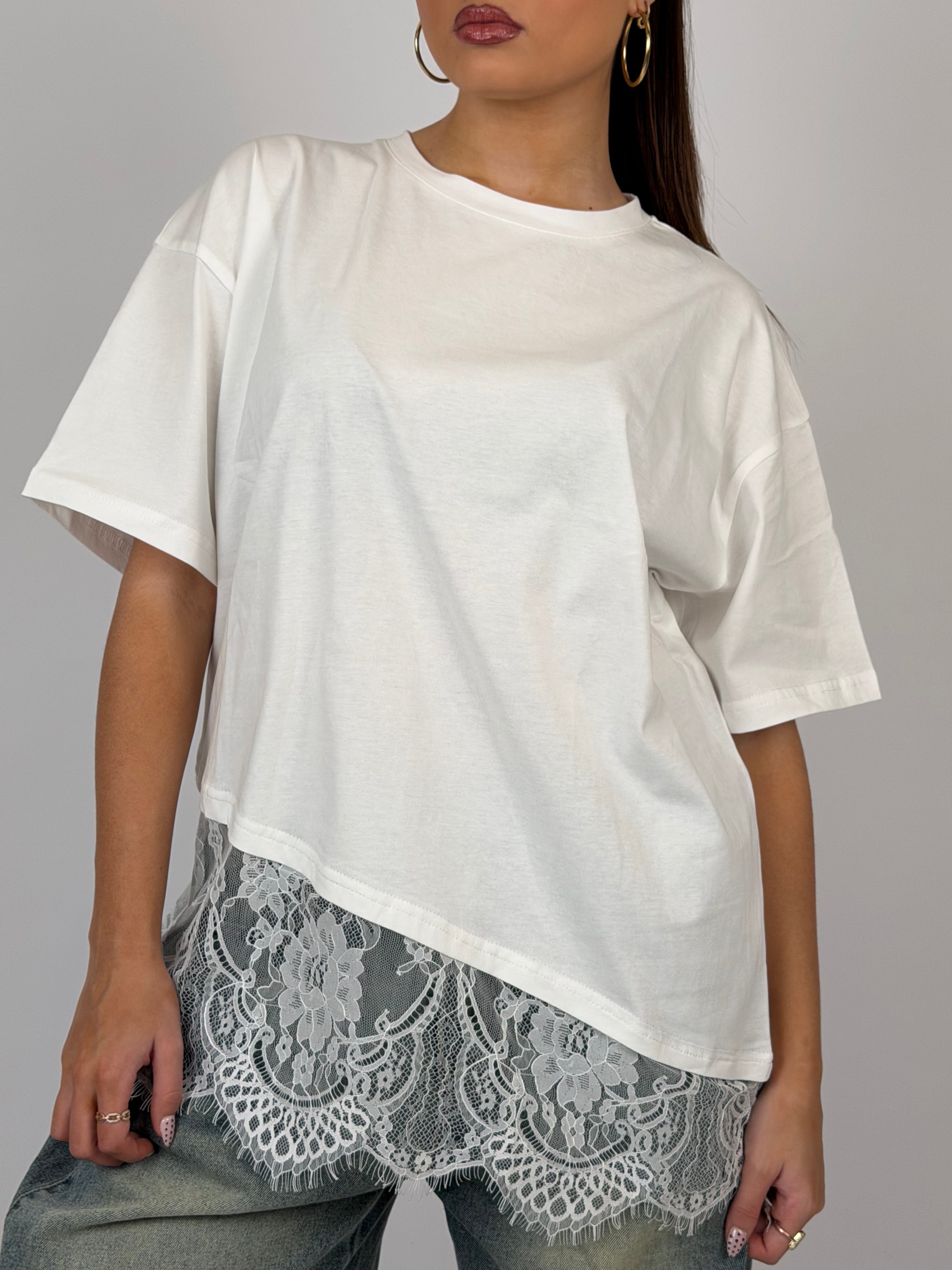 LOLA LACE 2 IN 1 TEE WHITE
