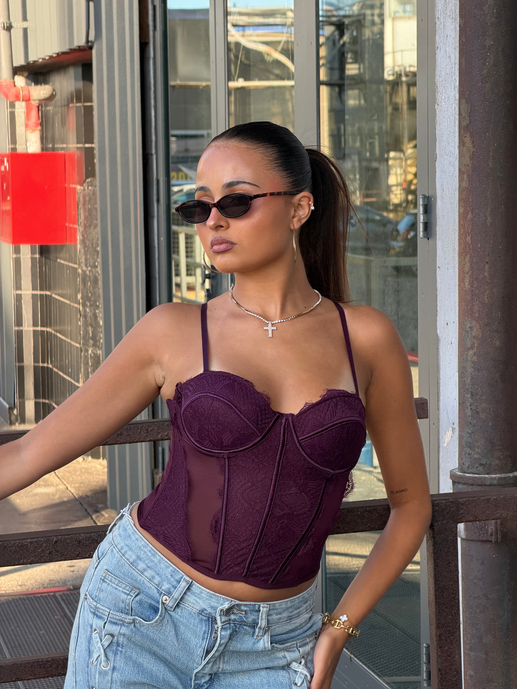 PREMIUM LACE CORSET BORDEAUX
