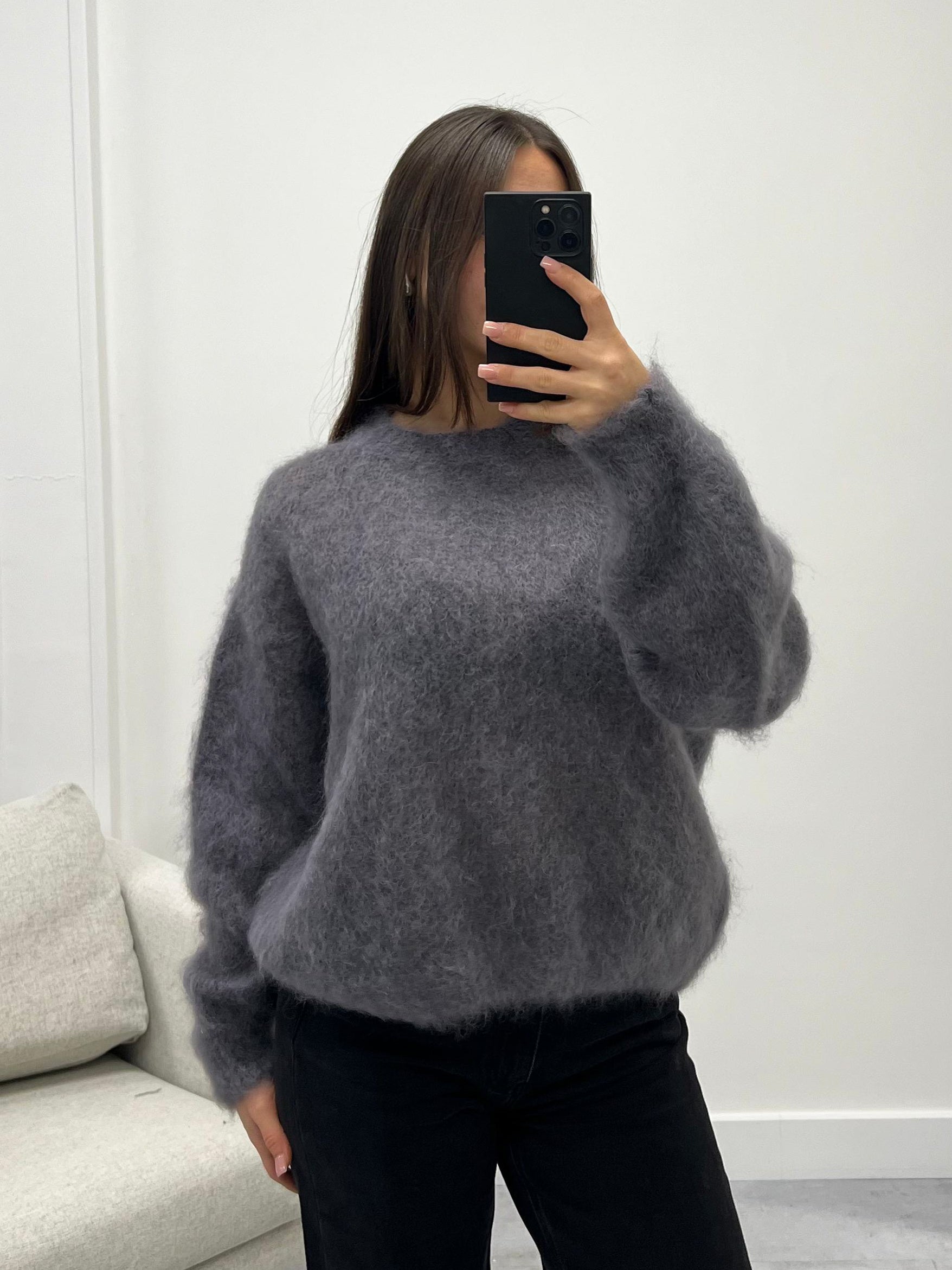 PREMIUM FLUFFY KNIT GREY