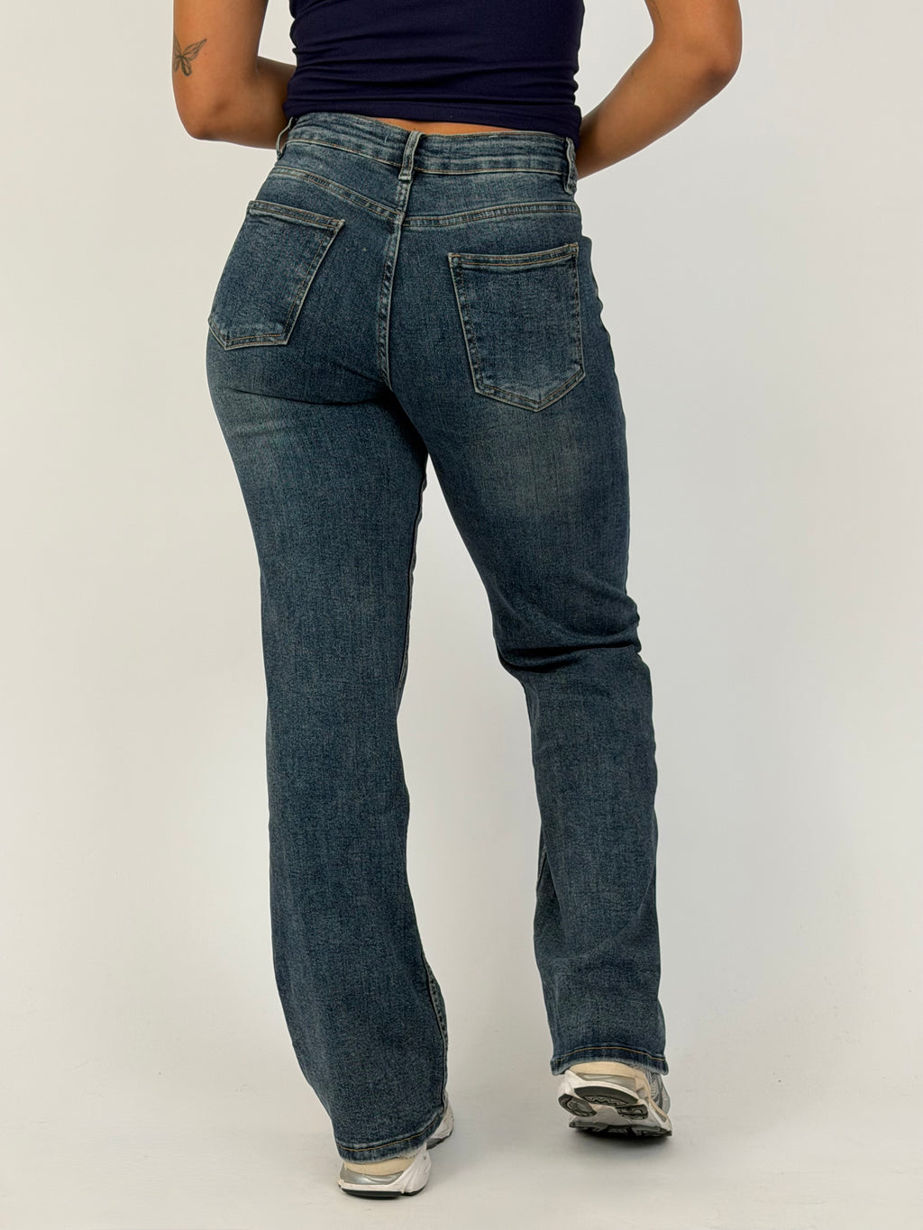 BIBI STRETCH WIDE LEG DARK BLUE H981-5