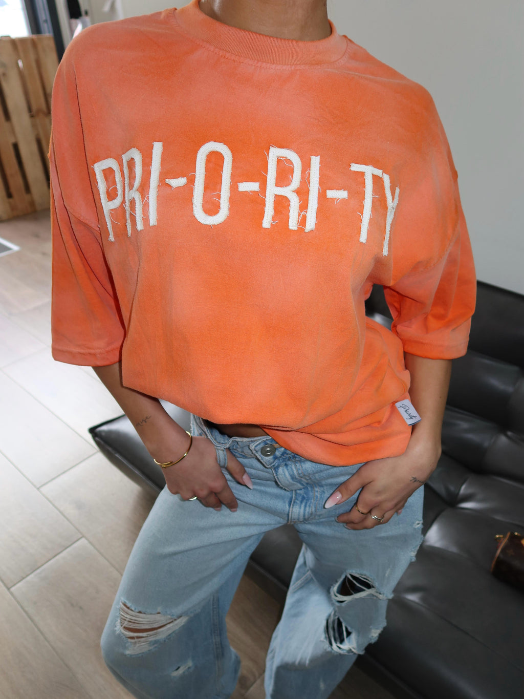 WASHED PRIOR TEE ORANGE