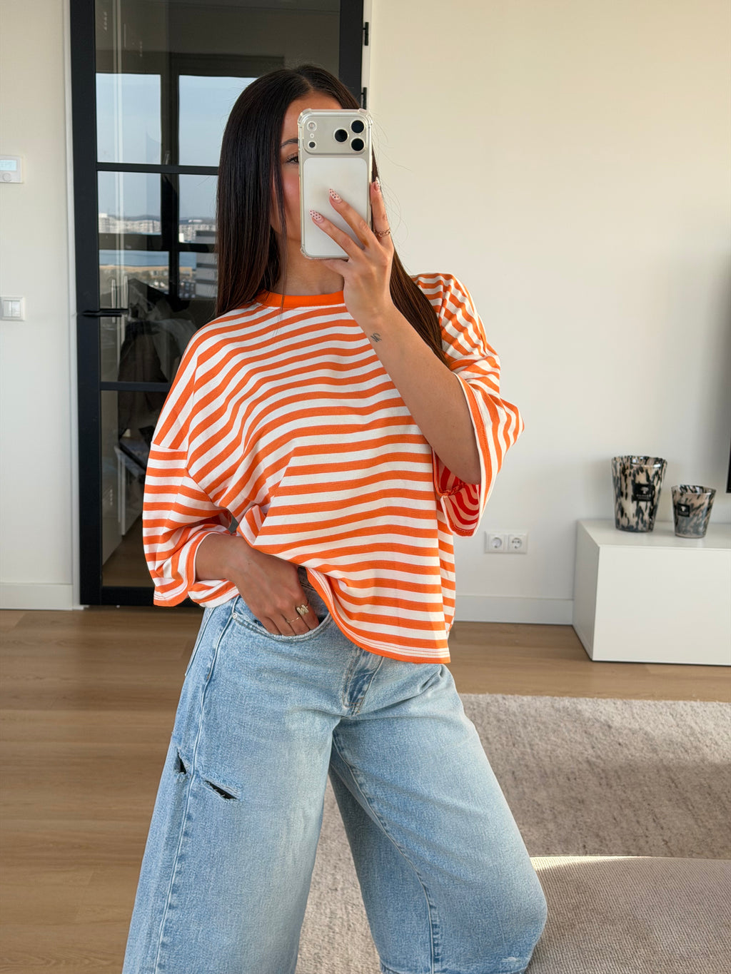 SISI STRIPED TEE ORANGE