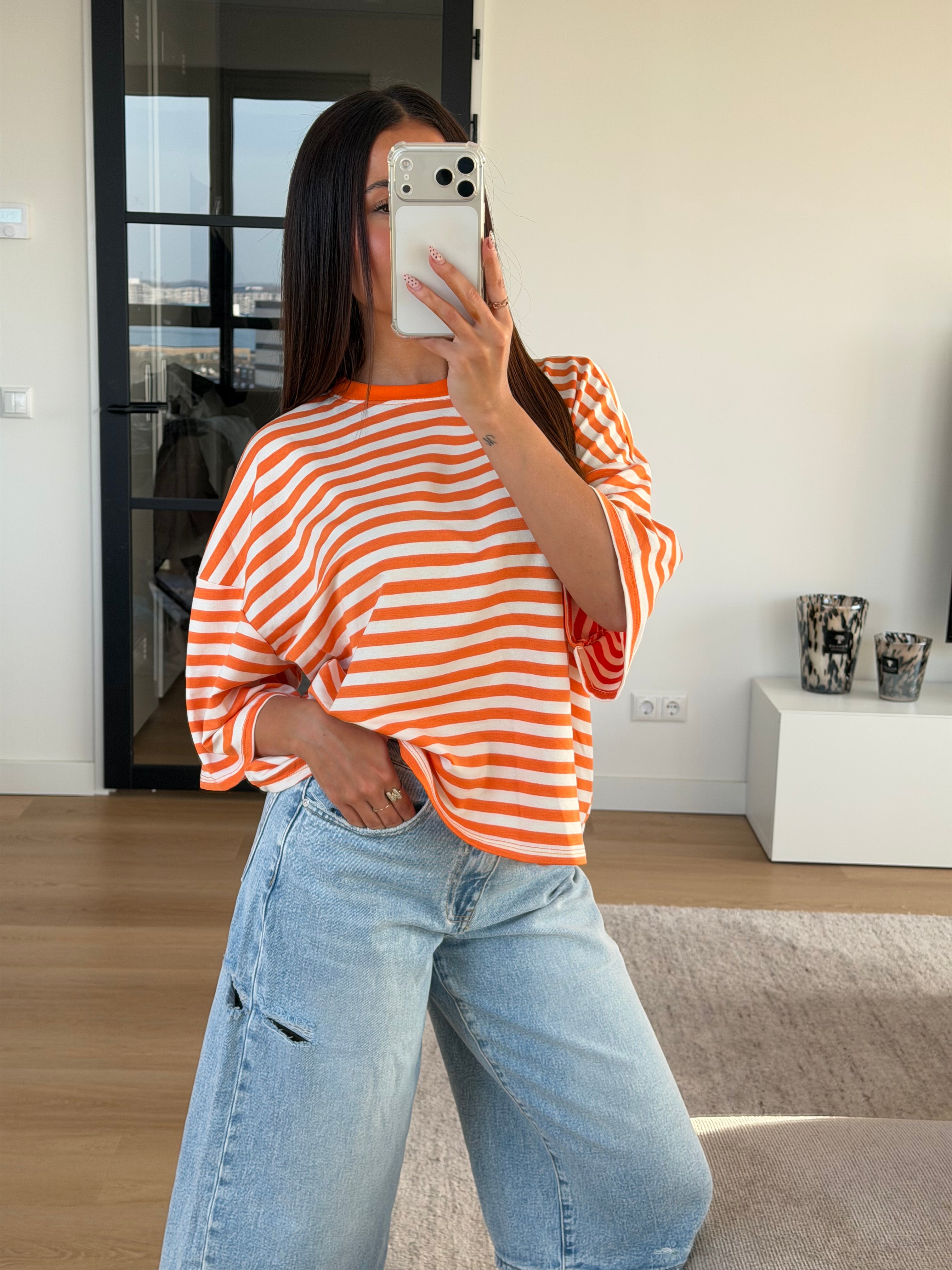 SISI STRIPED TEE ORANGE