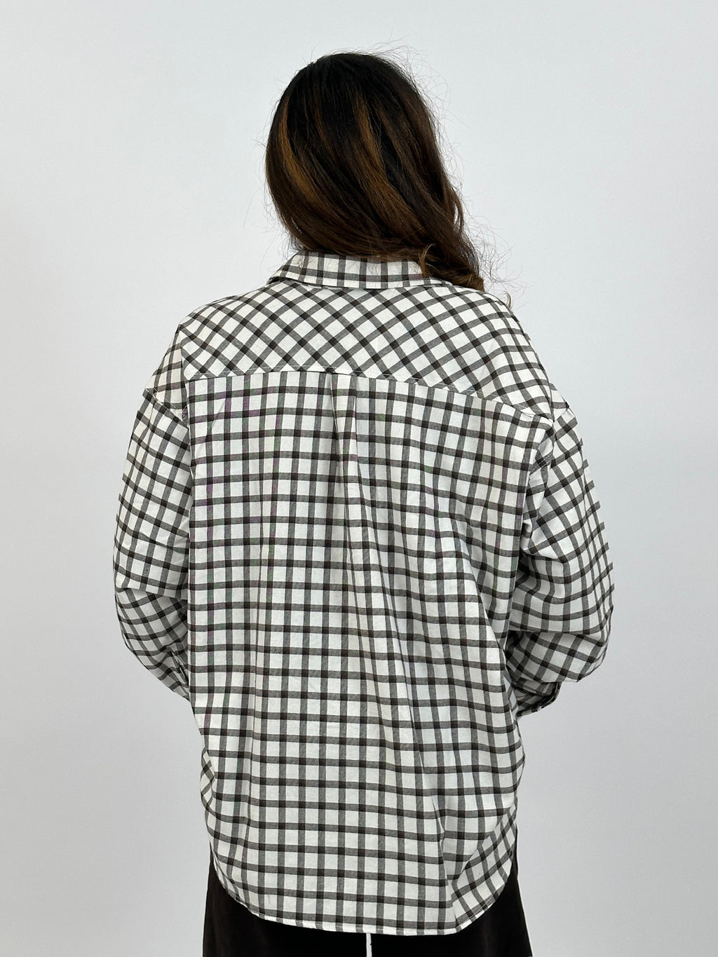 CHECKERED SHIRT WHITE/BROWN