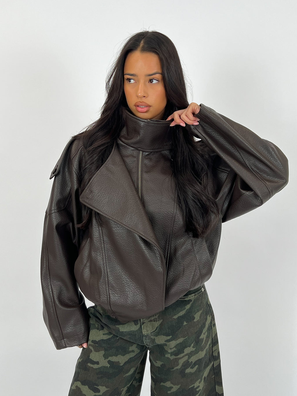 LAURENT CHOCO LEATHER JACKET