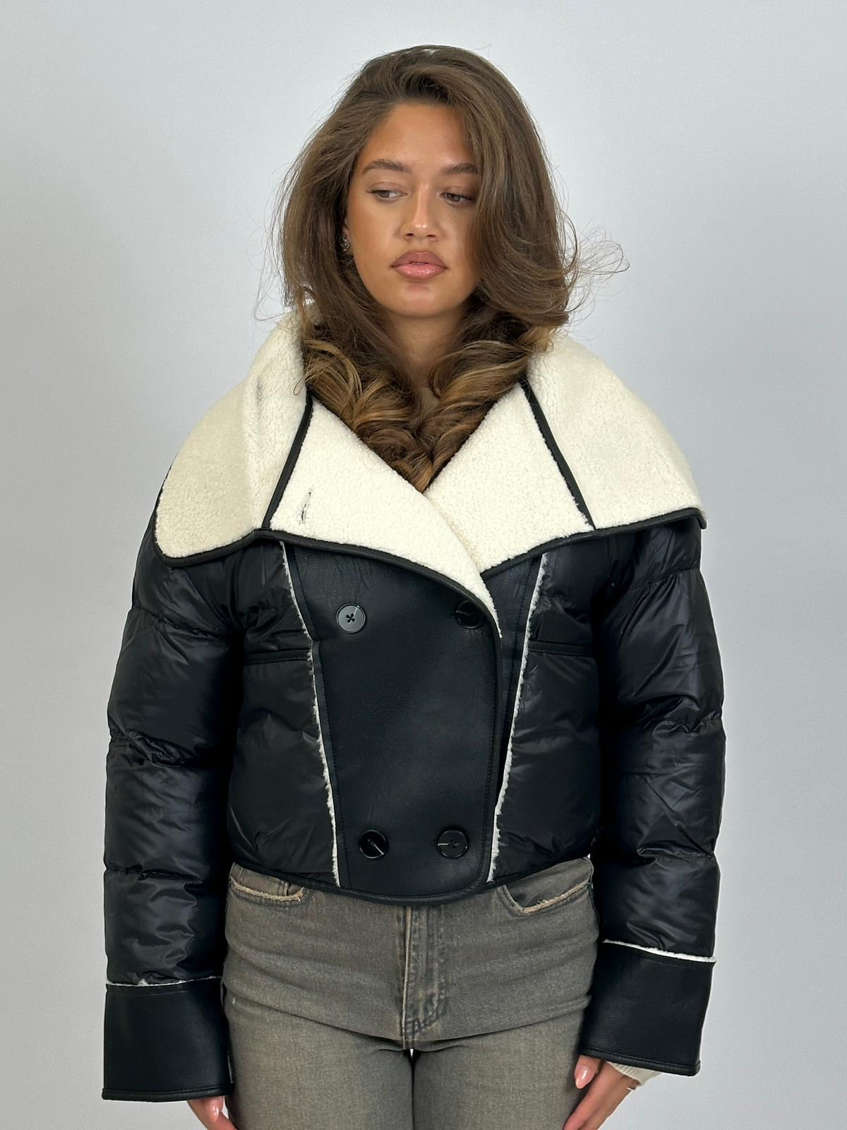 TEDDY LINED PUFFER BLACK