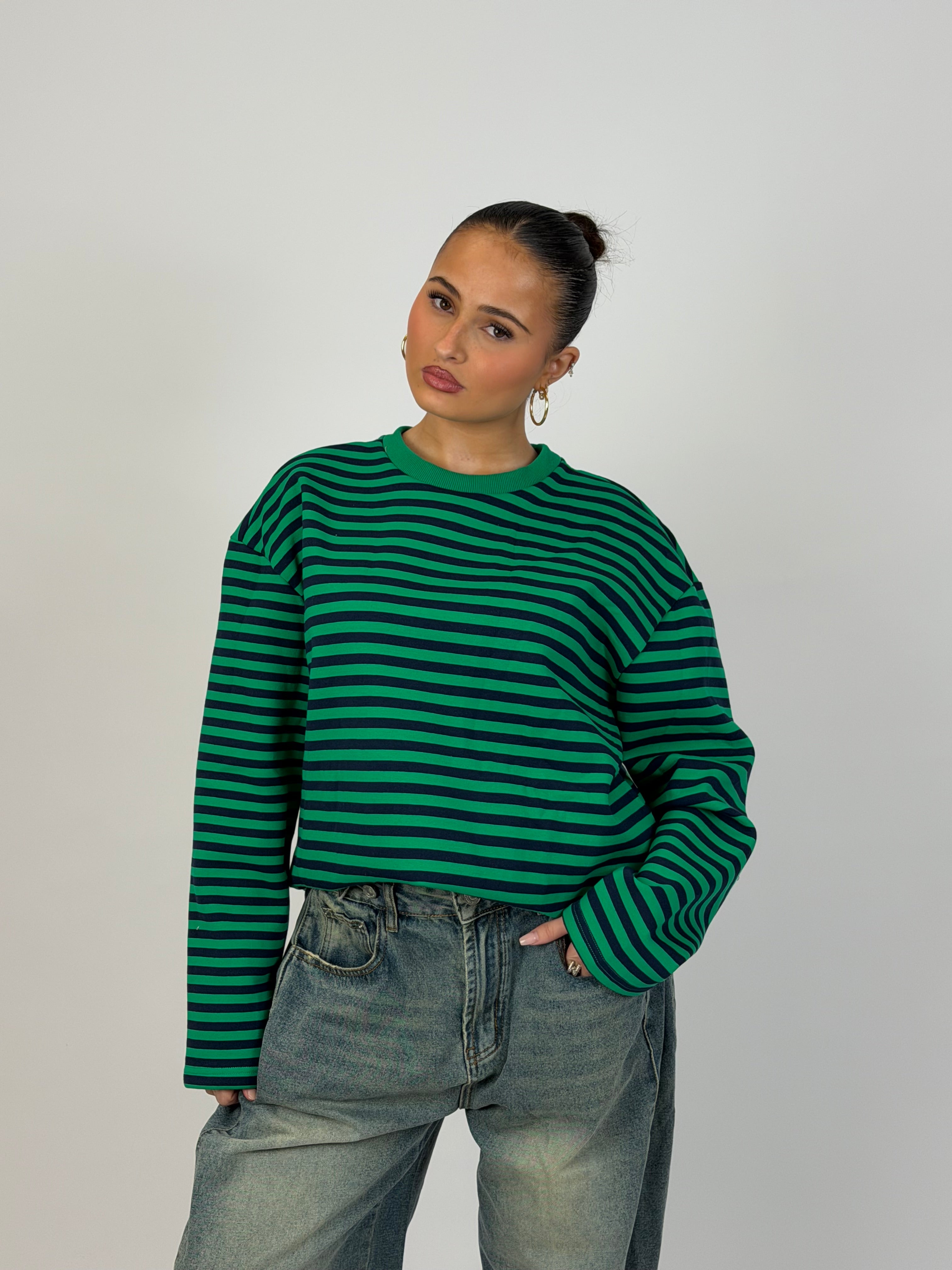 SOFT STRIPED LONGSLEEVE GREEN