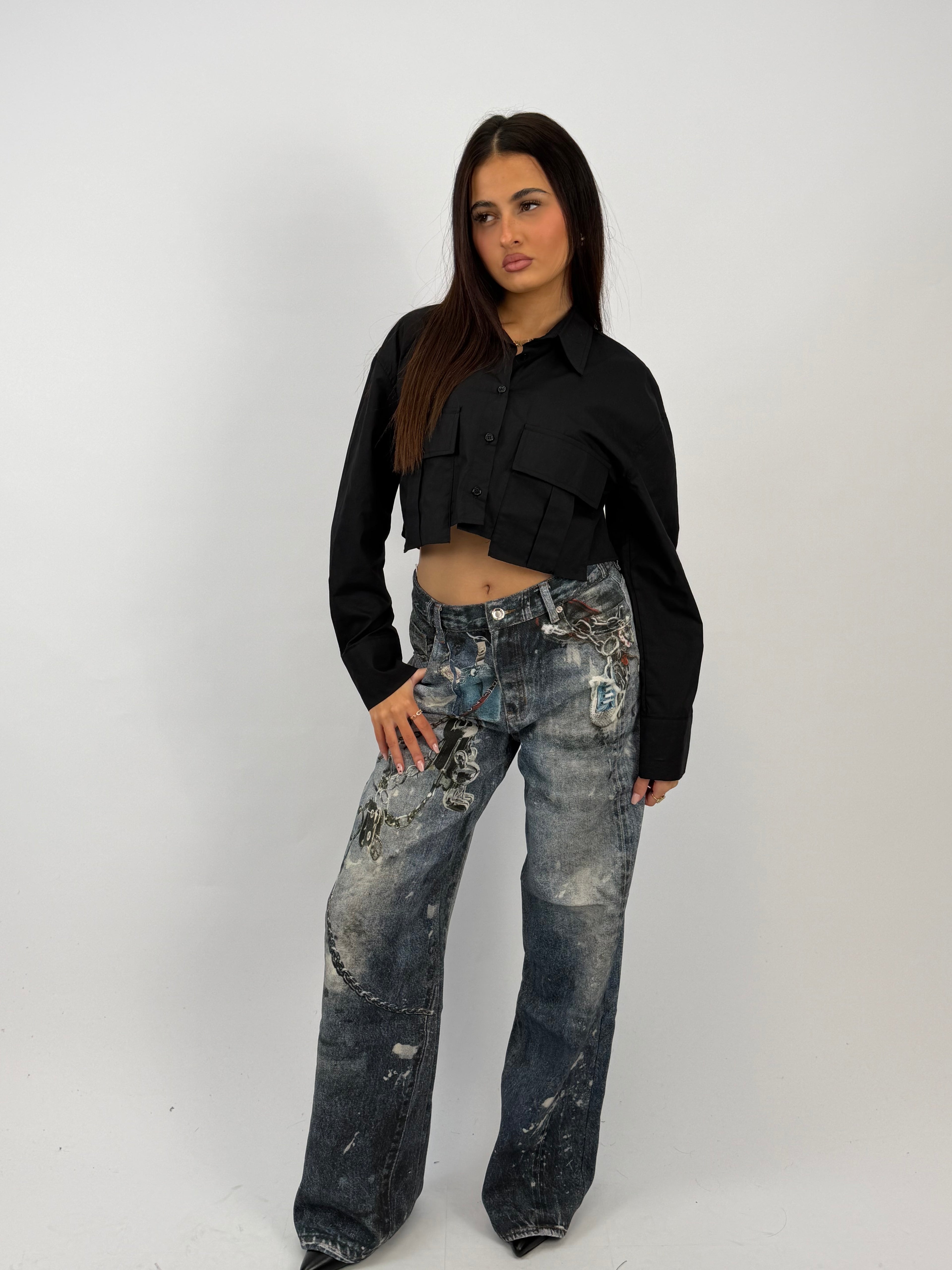 SPECIAL EDITION CHAIN JEANS BLUE/RED