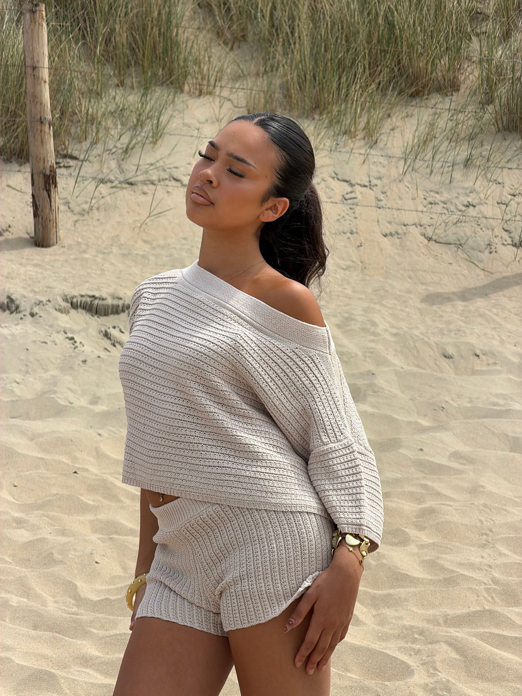 PREMIUM CROCHET TWO PIECE BEIGE