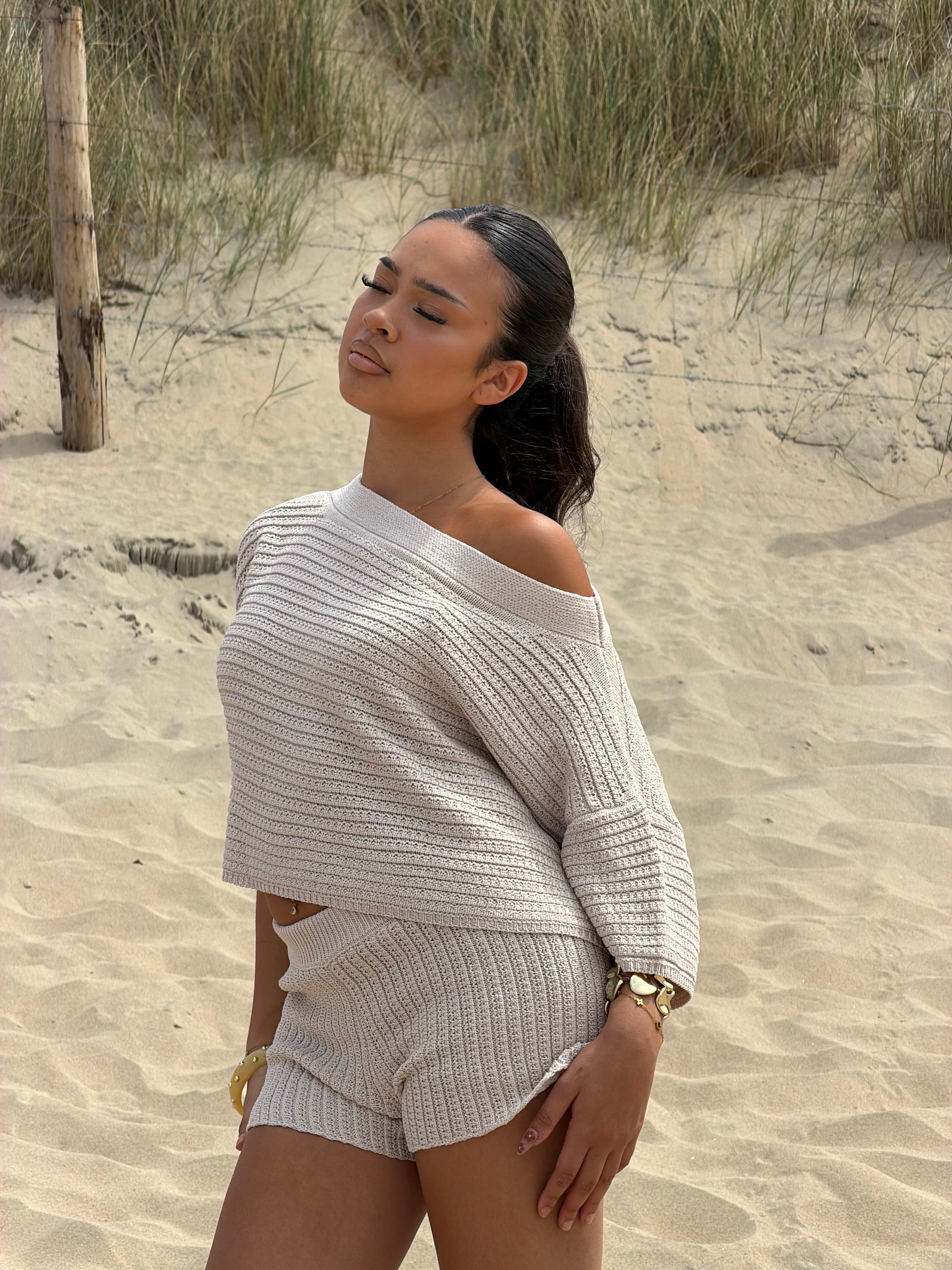 PREMIUM CROCHET TWO PIECE BEIGE