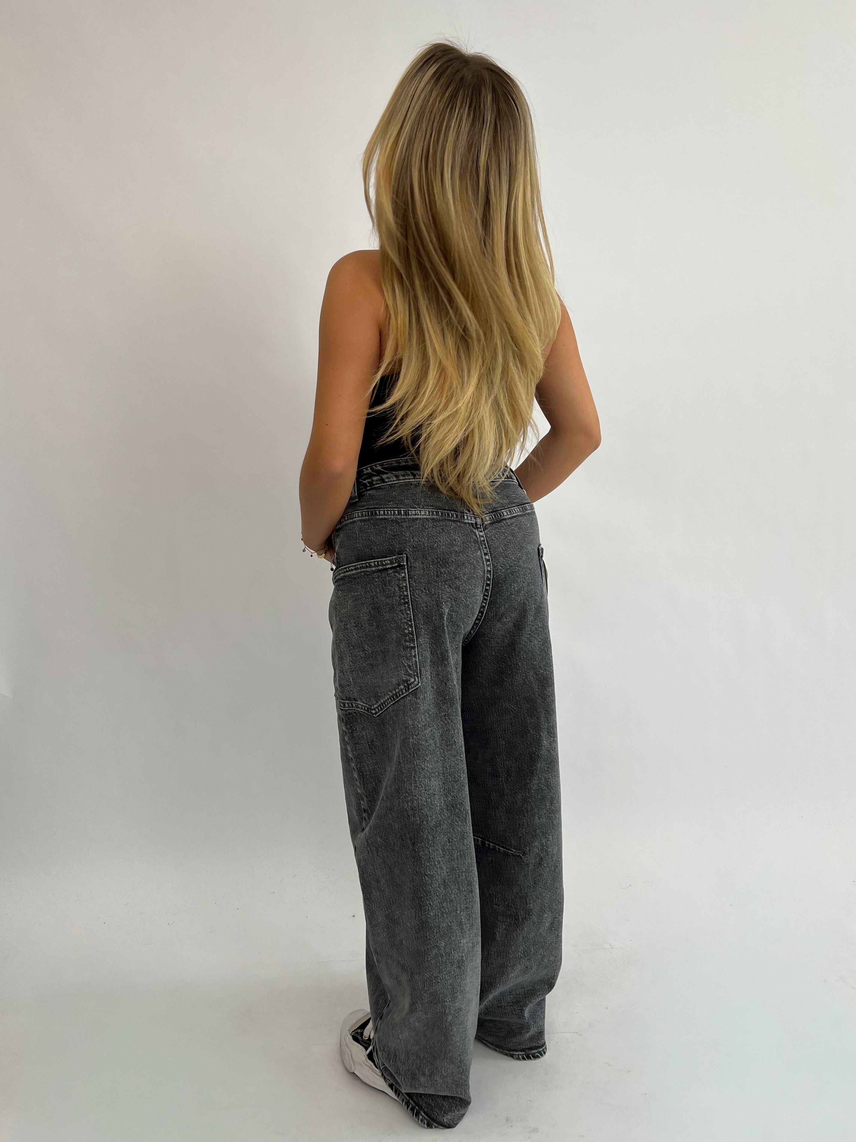 BALLOON FIT STRETCH CARGO MELANGE GREY