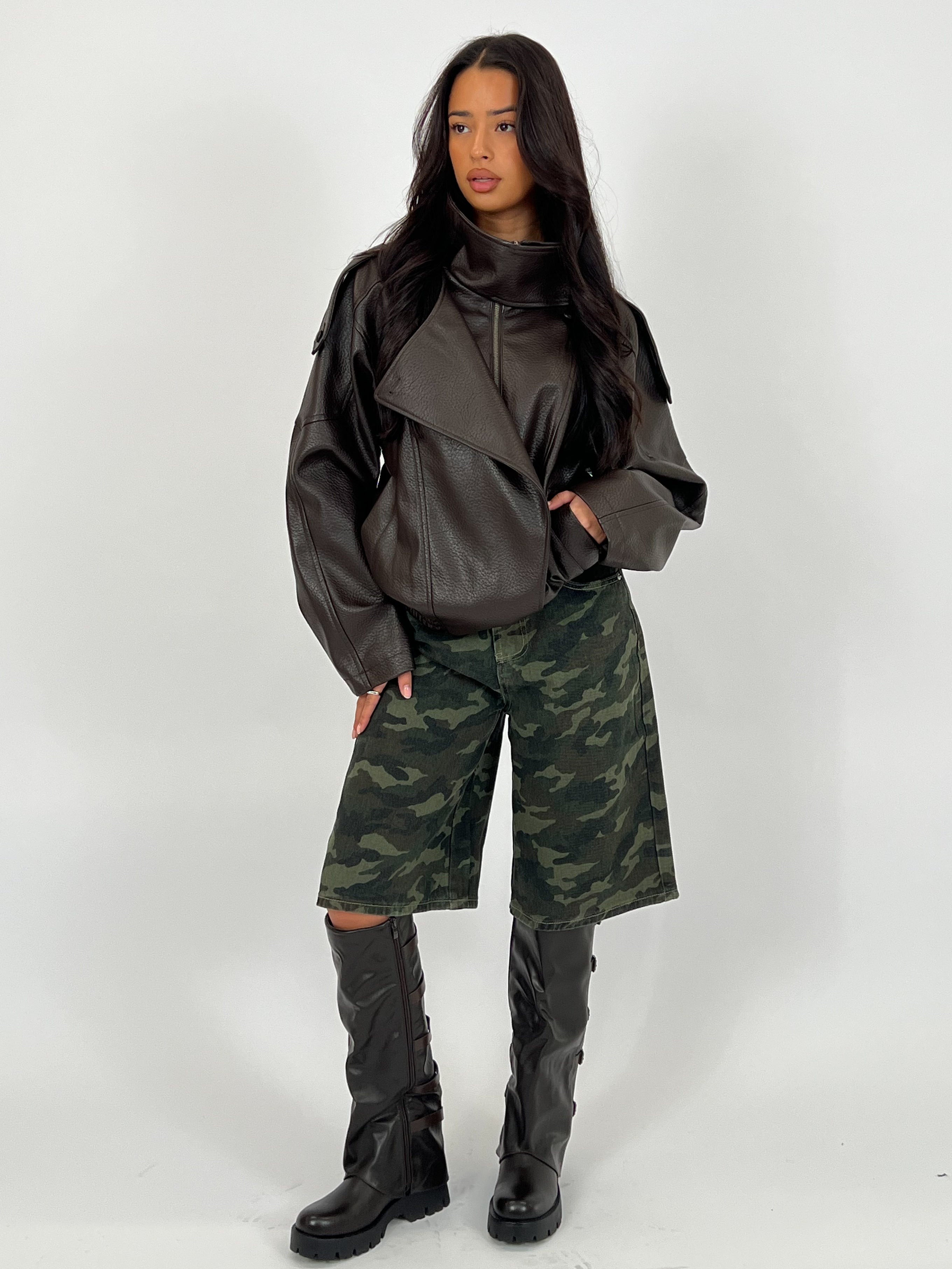 LAURENT CHOCO LEATHER JACKET