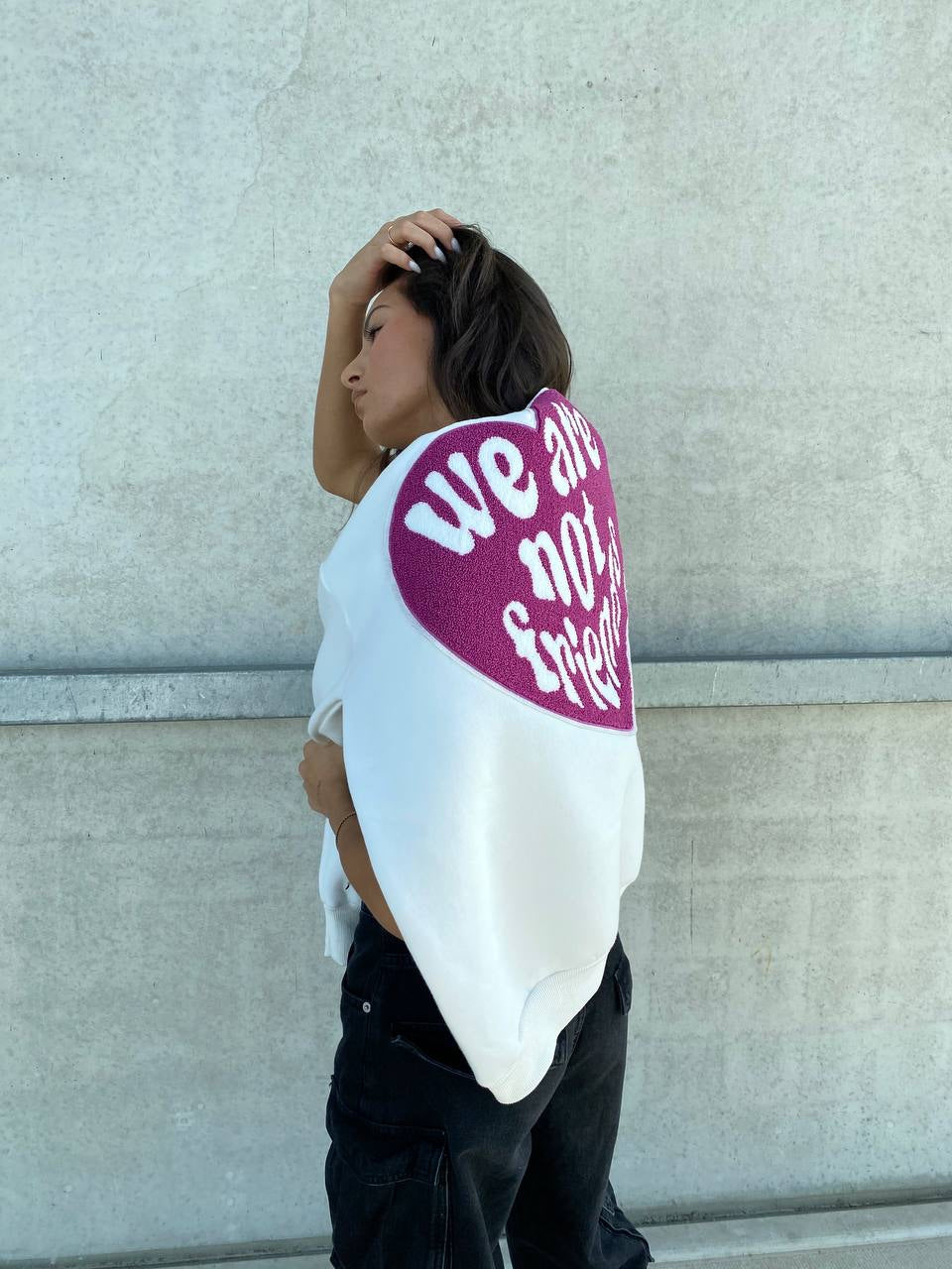 NOT FRIENDS HOODIE WHITE/PURPLE