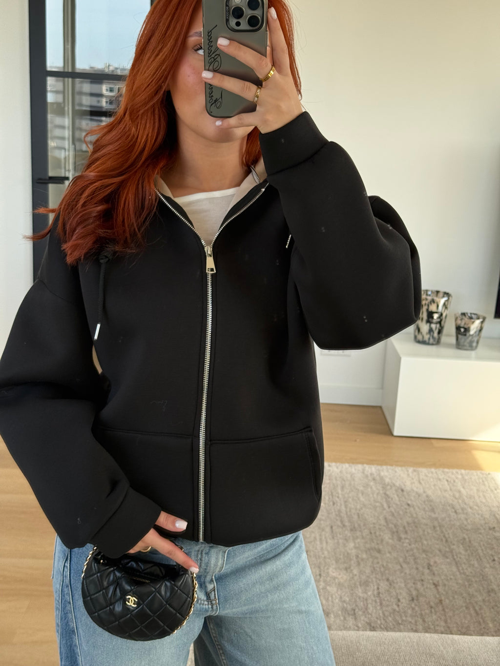 SCUBA ZIP UP BLACK