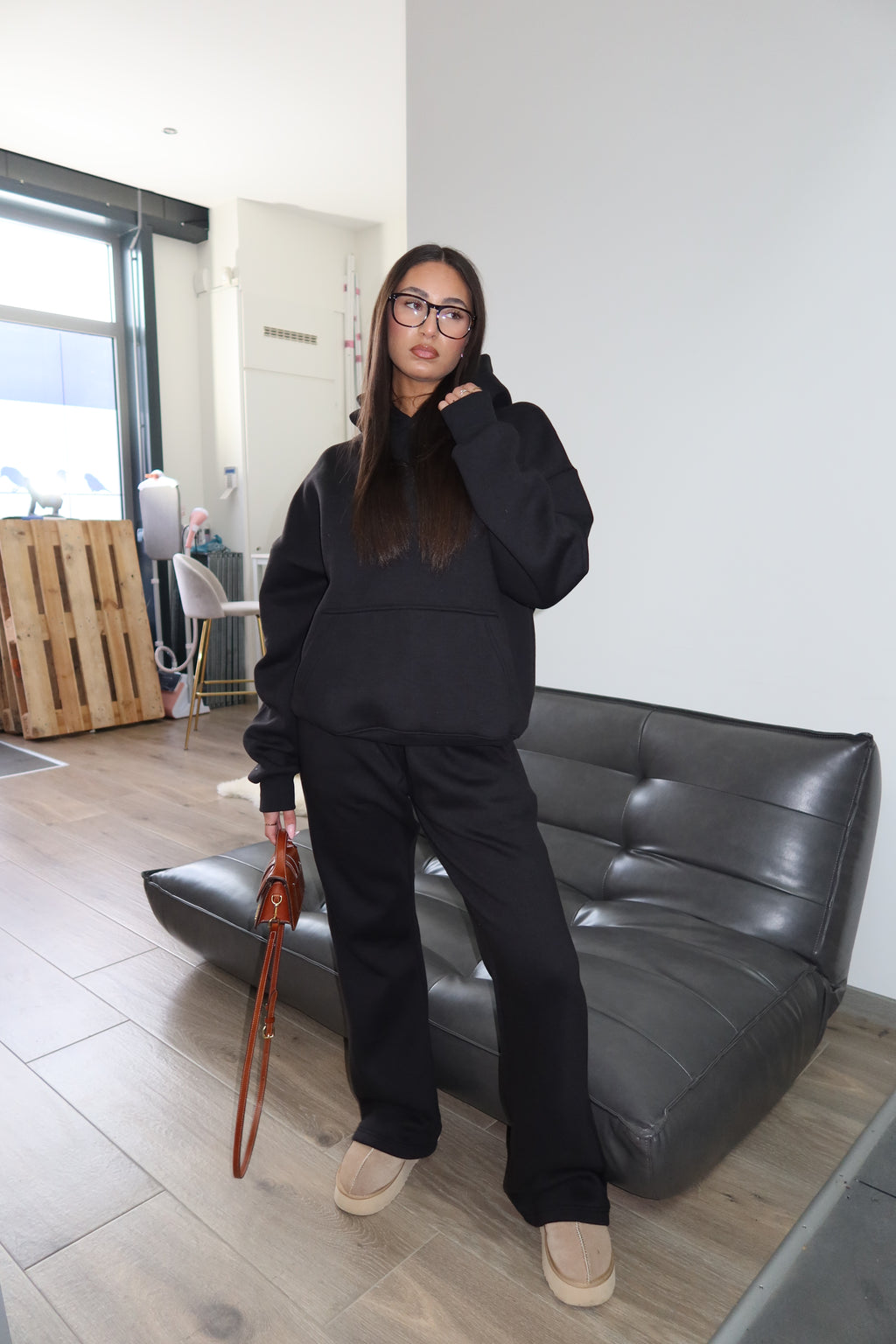 PREMIUM QUALITY PRIORITY BLANCS TRACKSUIT HOODIE BLACK