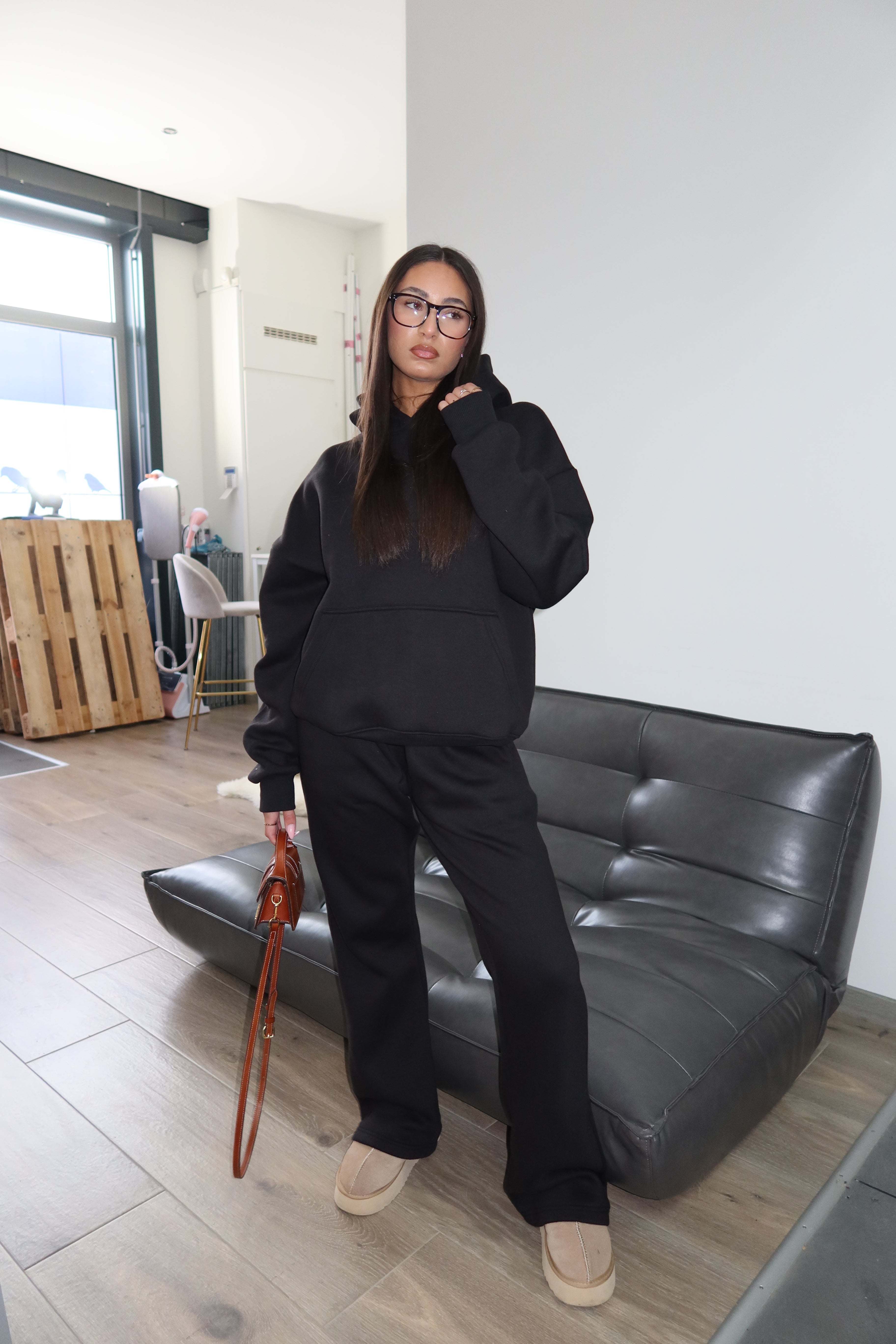 PREMIUM QUALITY PRIORITY BLANCS TRACKSUIT HOODIE BLACK