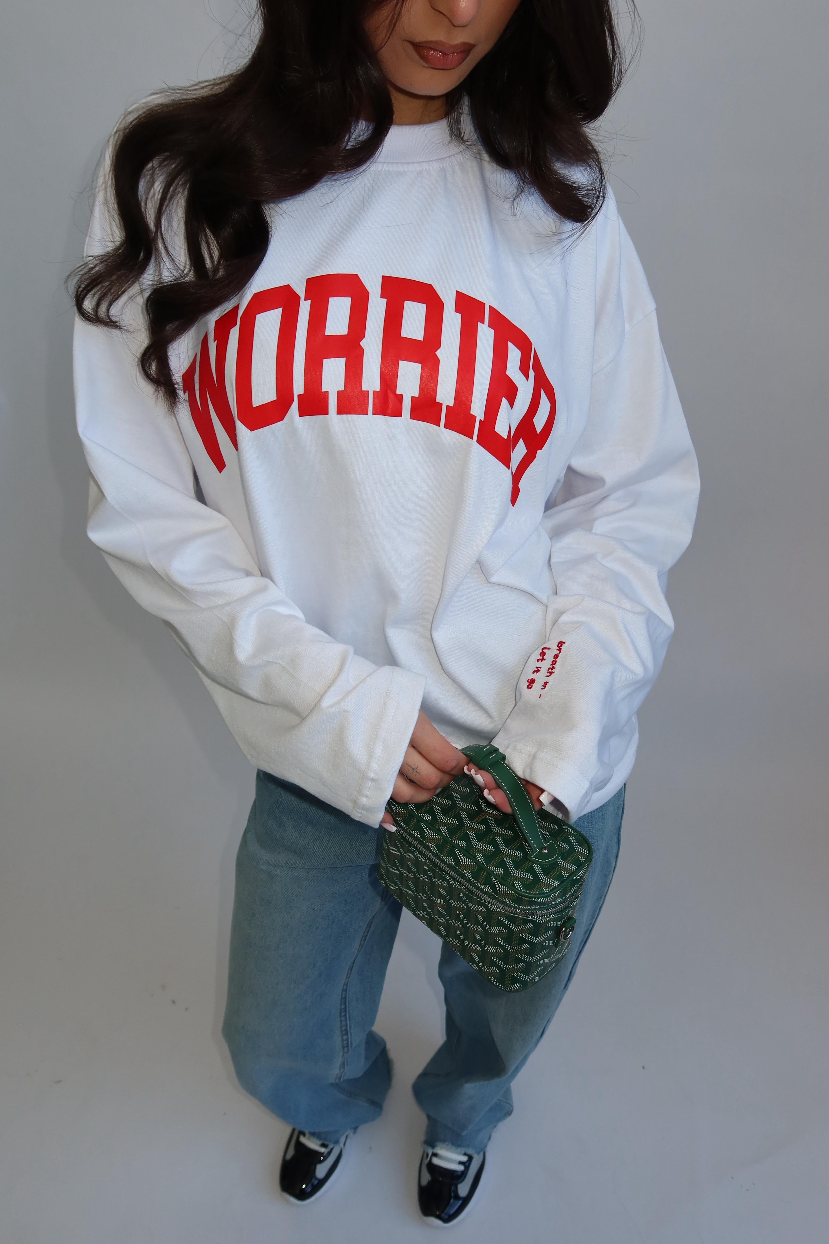 WORRIER LONGSLEEVE WHITE/RED PRE ORDER