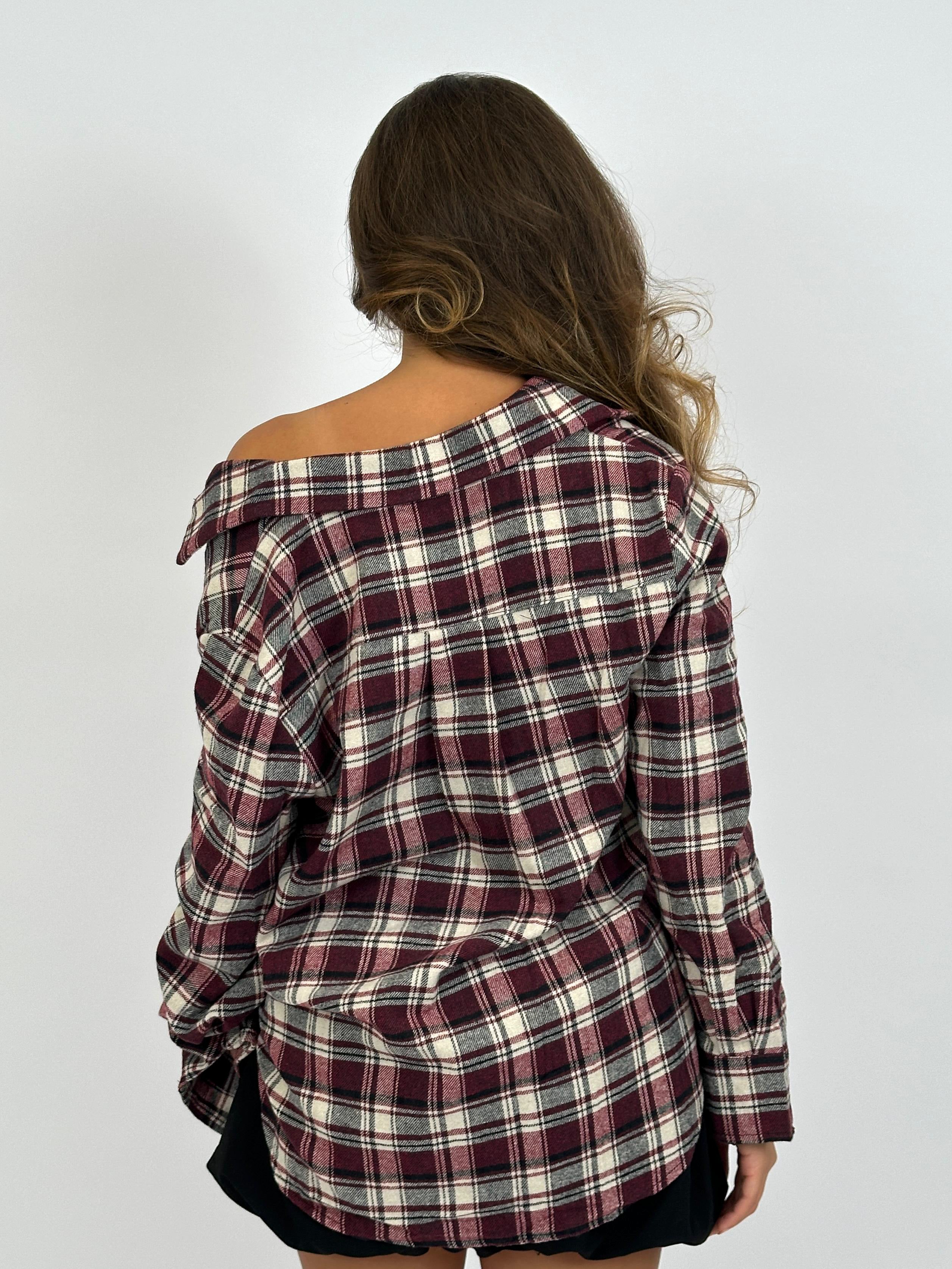 SOFT CHECK SHIRT BORDEAUX