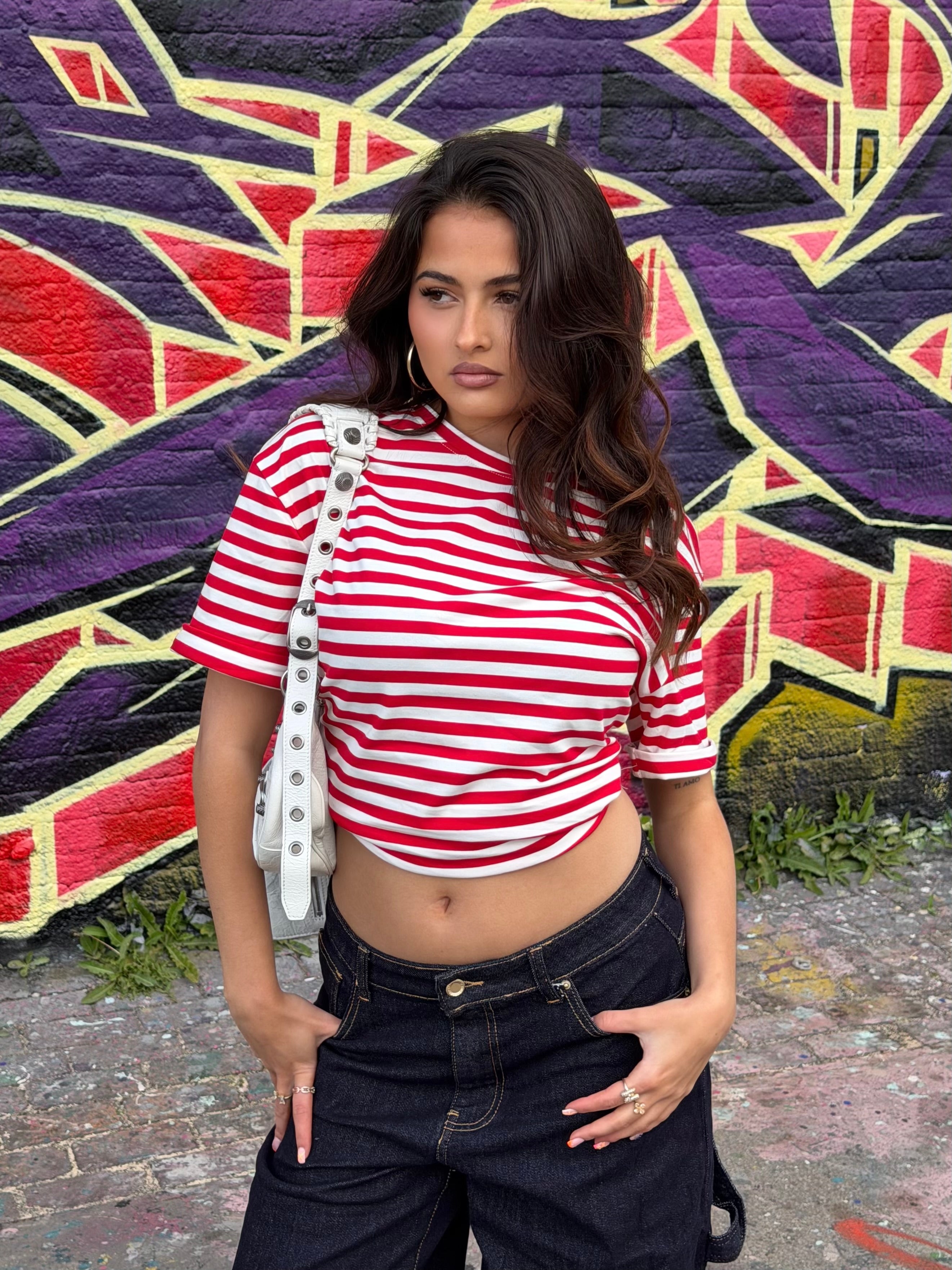 CHIARA TEE RED STRIPE