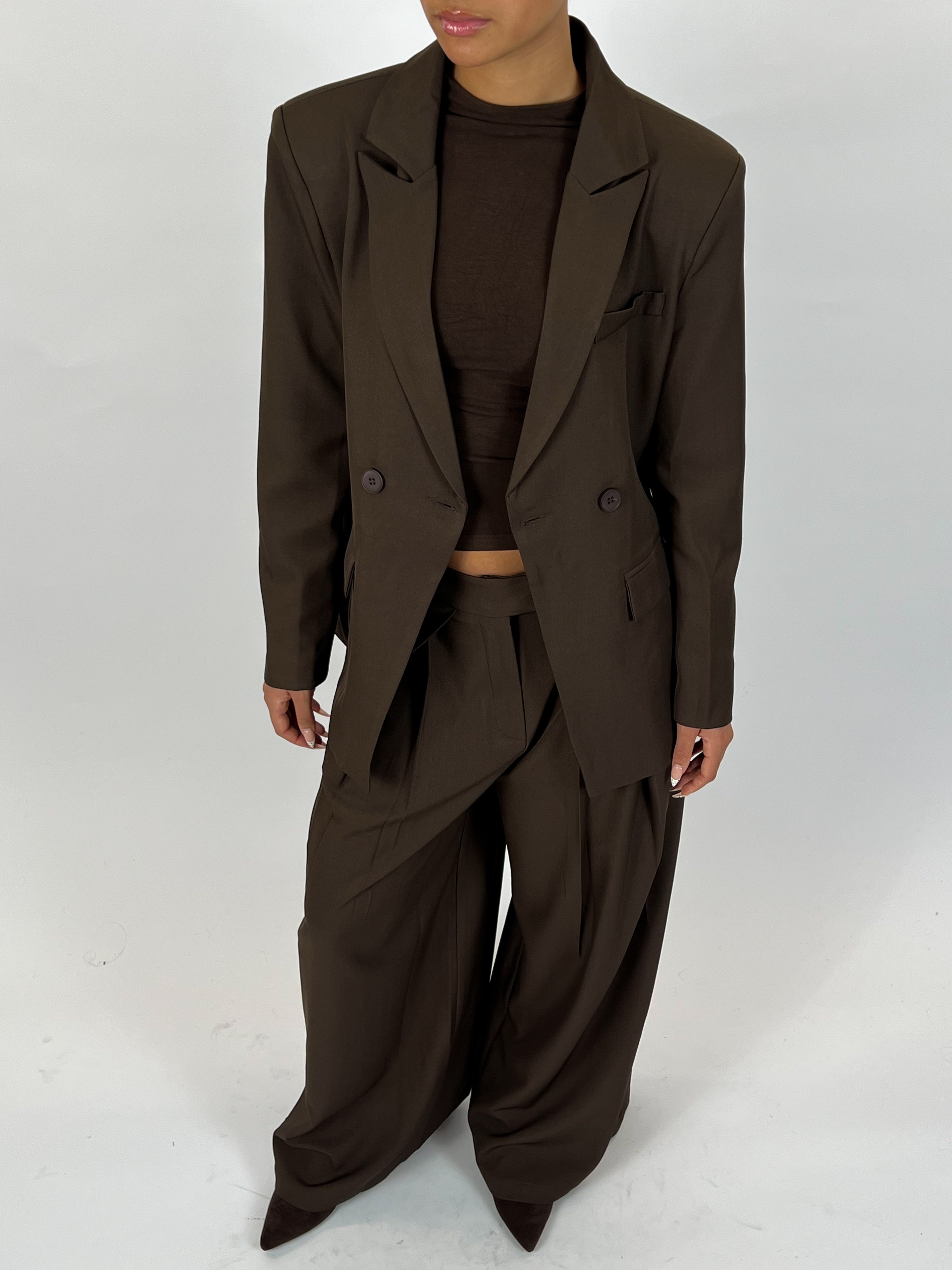 PREMIUM OVERLAP BLAZER CHOCO 2.0