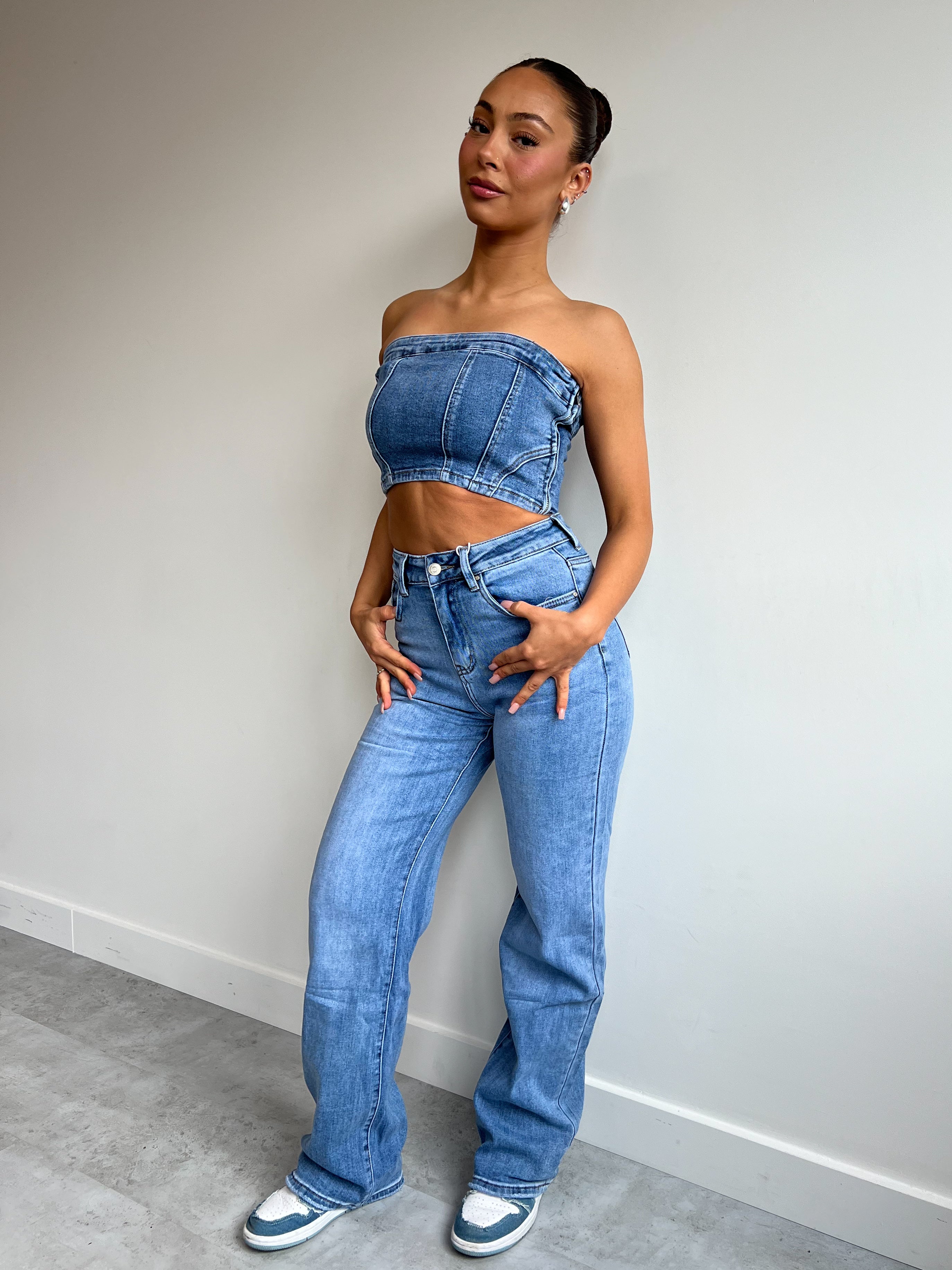 STRETCH DENIM CORSET 651