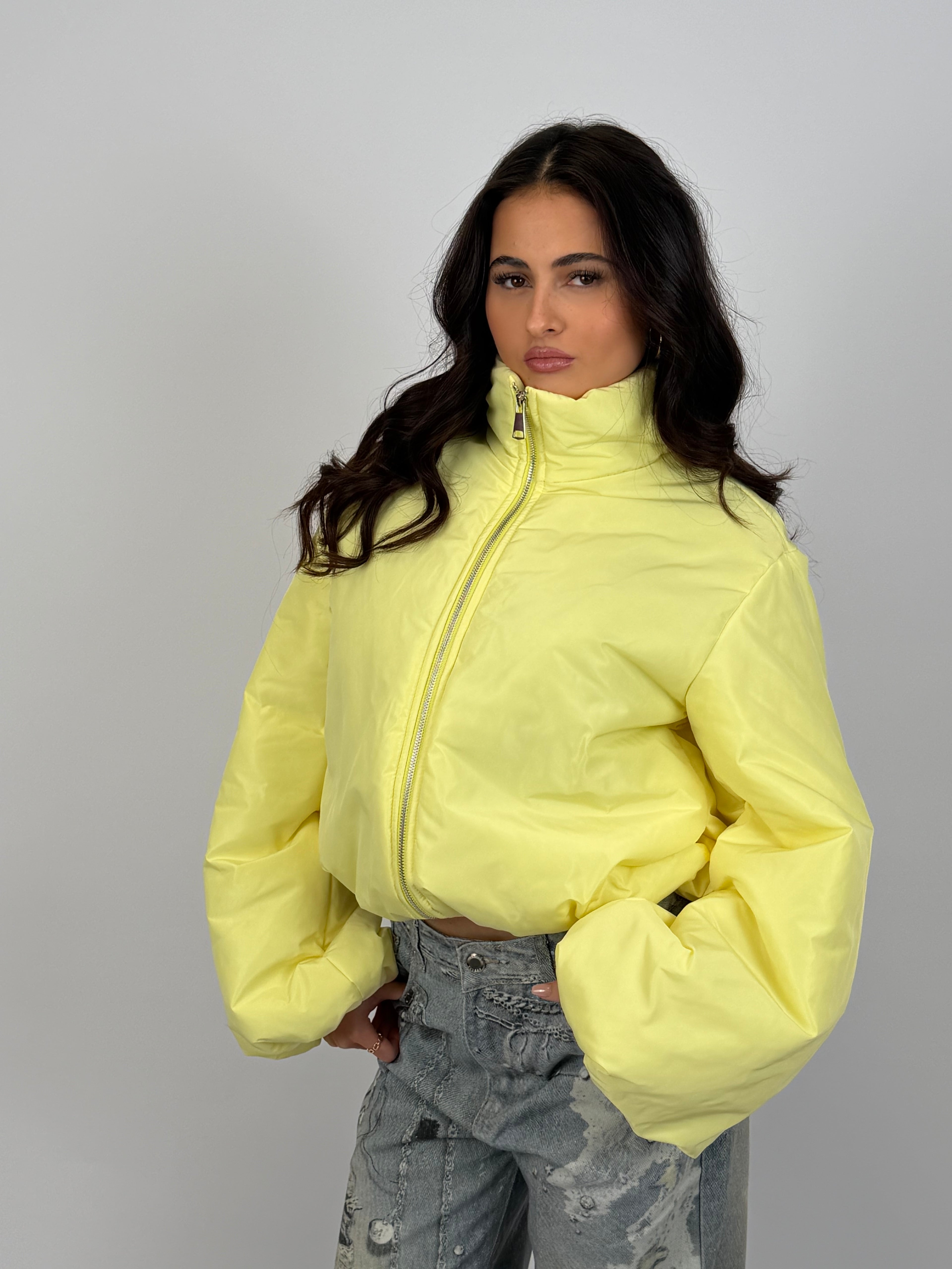 PUFFY BOMBER COAT YELLOW