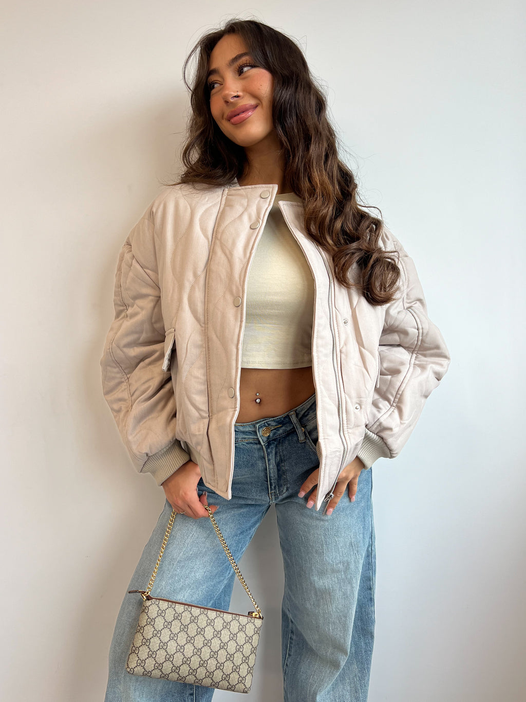 BIBI BOMBER COAT BEIGE