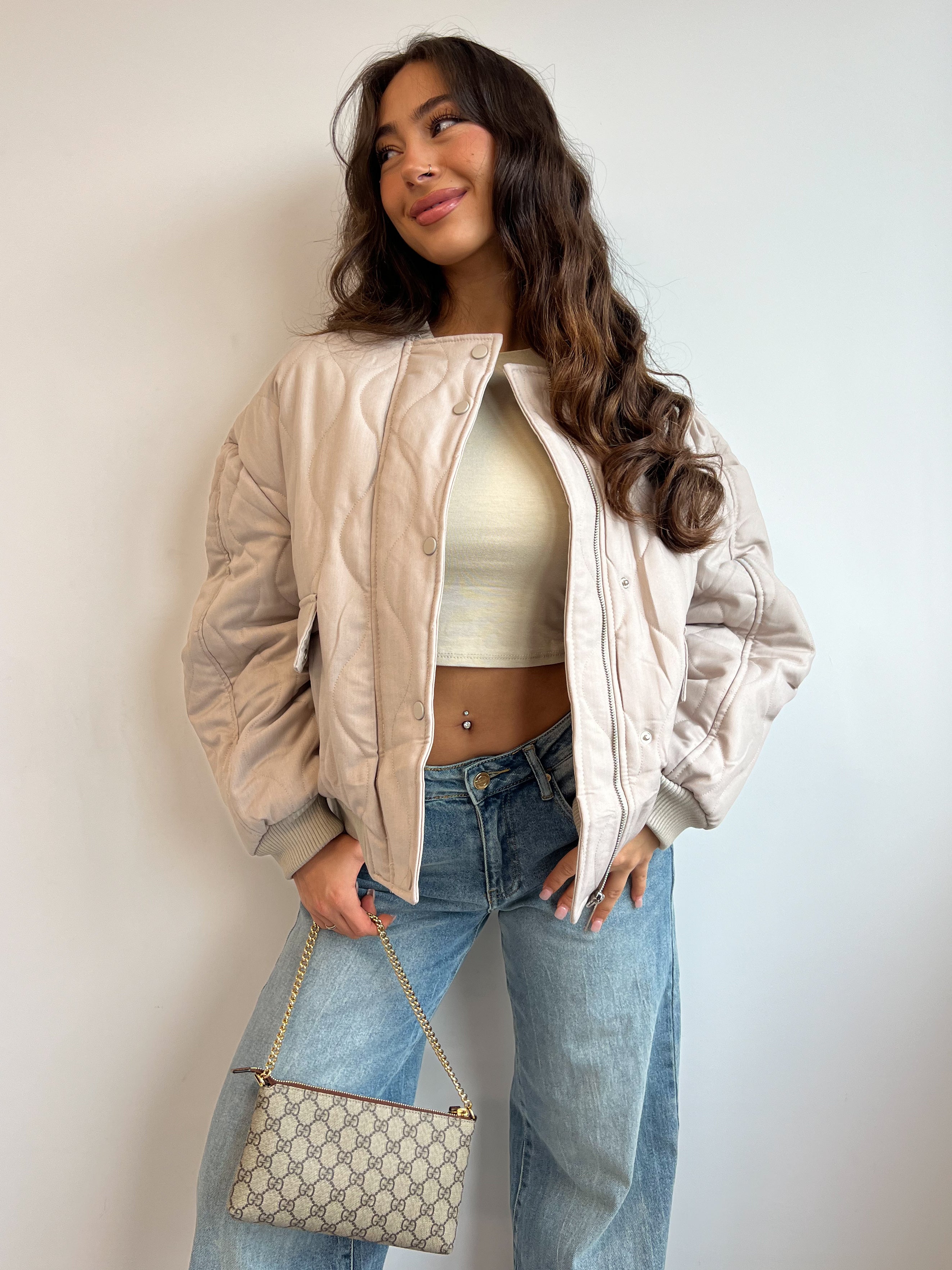 BIBI BOMBER COAT BEIGE